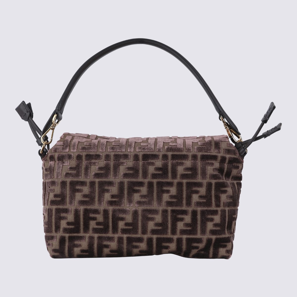 Fendi Mamma Baguette Medium Velvet Bag Women In Brown