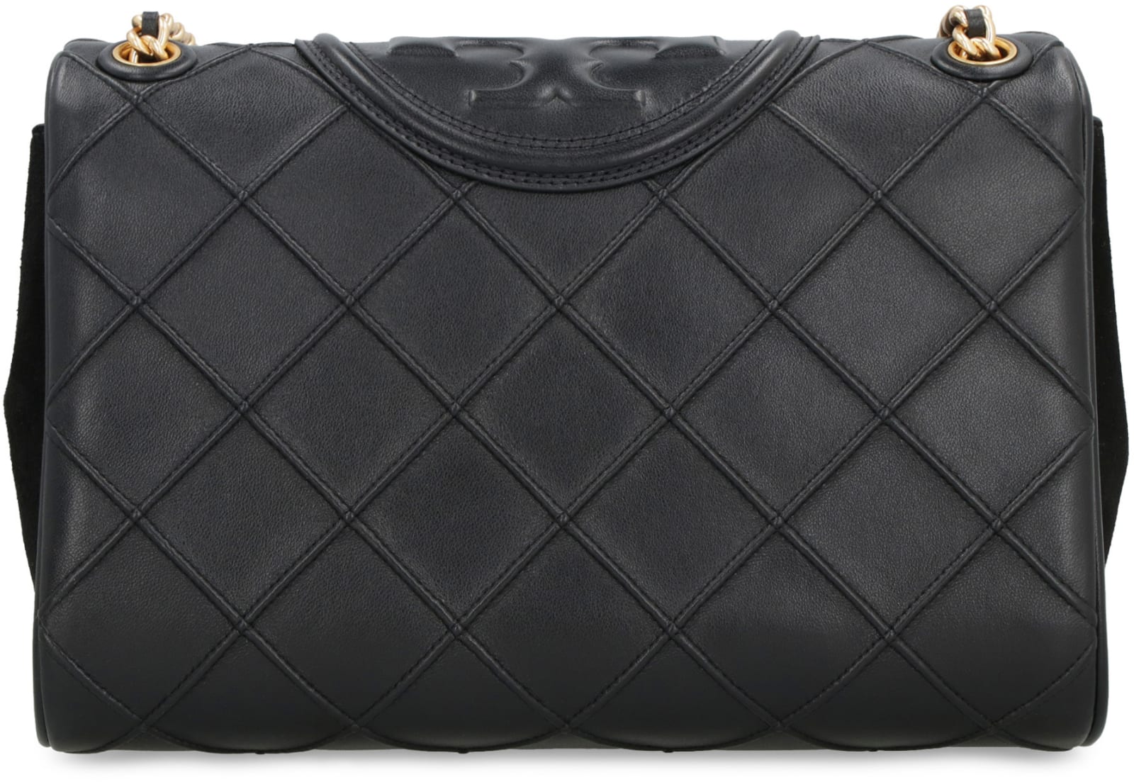 Shop Tory Burch Fleming Leather Shoulder Bag In Black