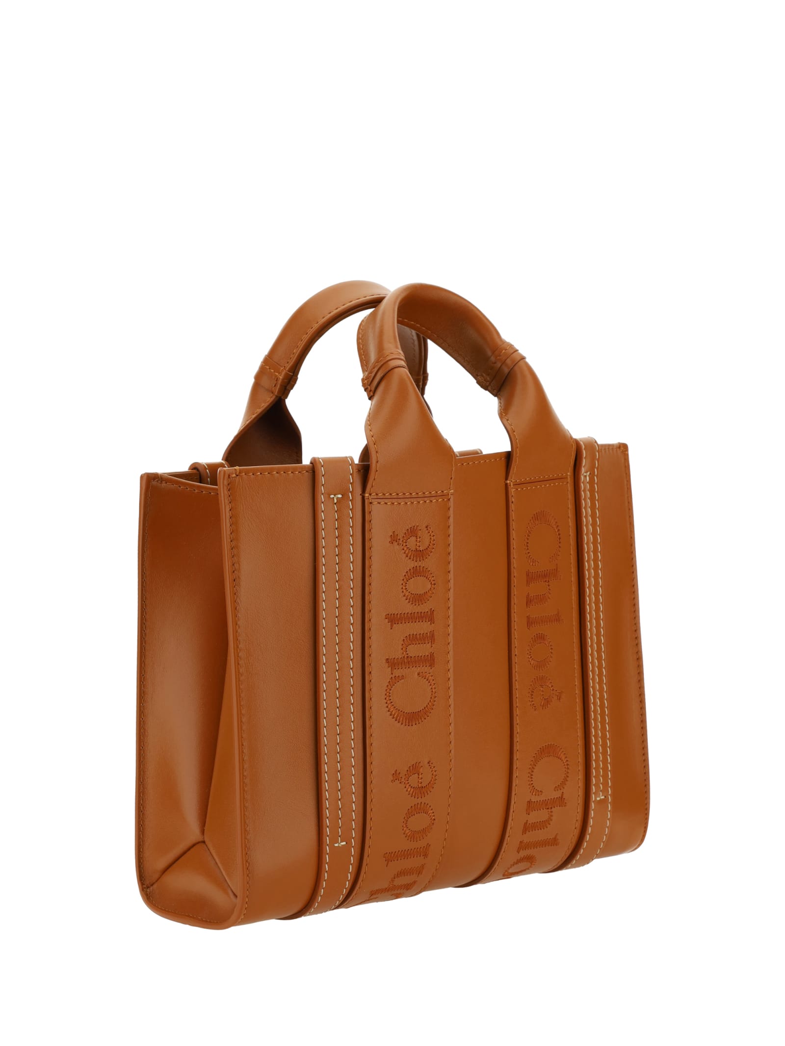 Shop Chloé Woody Handbag In Brown