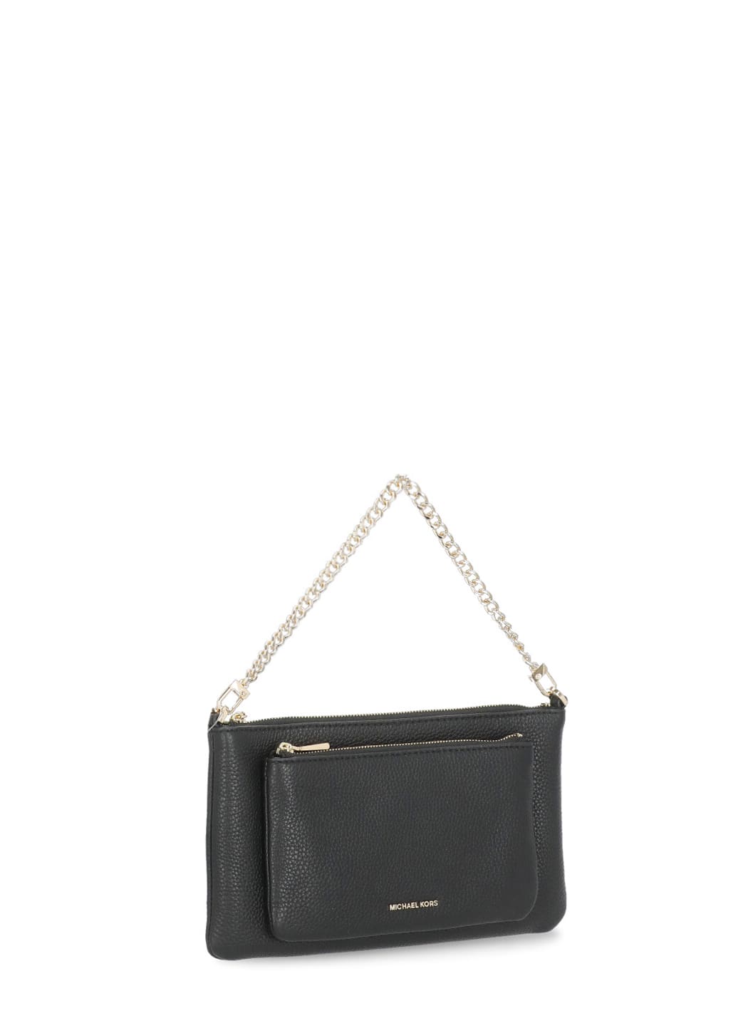 Michael Michael Kors Versatile Leather Shoulder Bag With Chain Strap In Black
