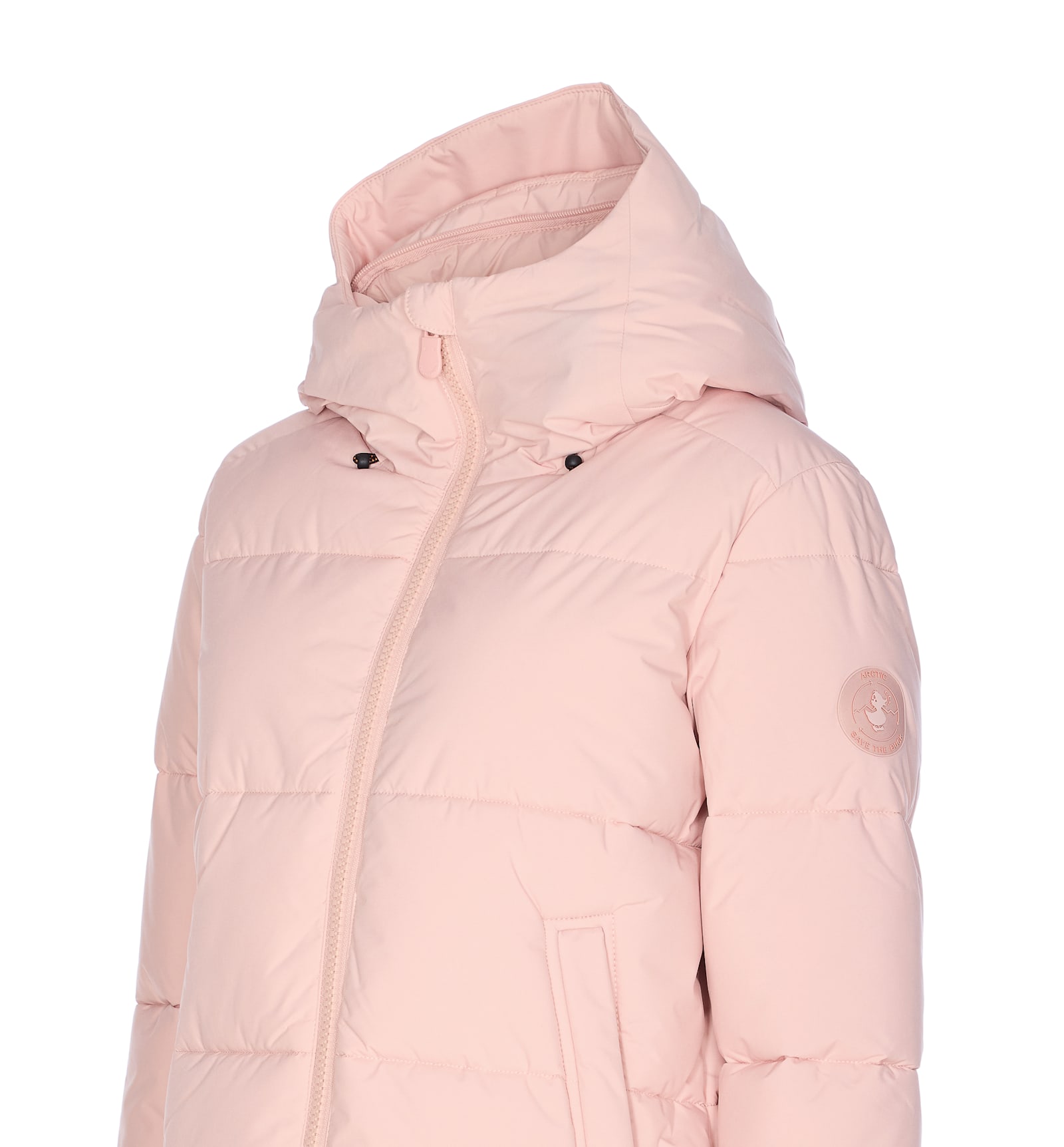 Save The Duck Long Down Jacket In Pink