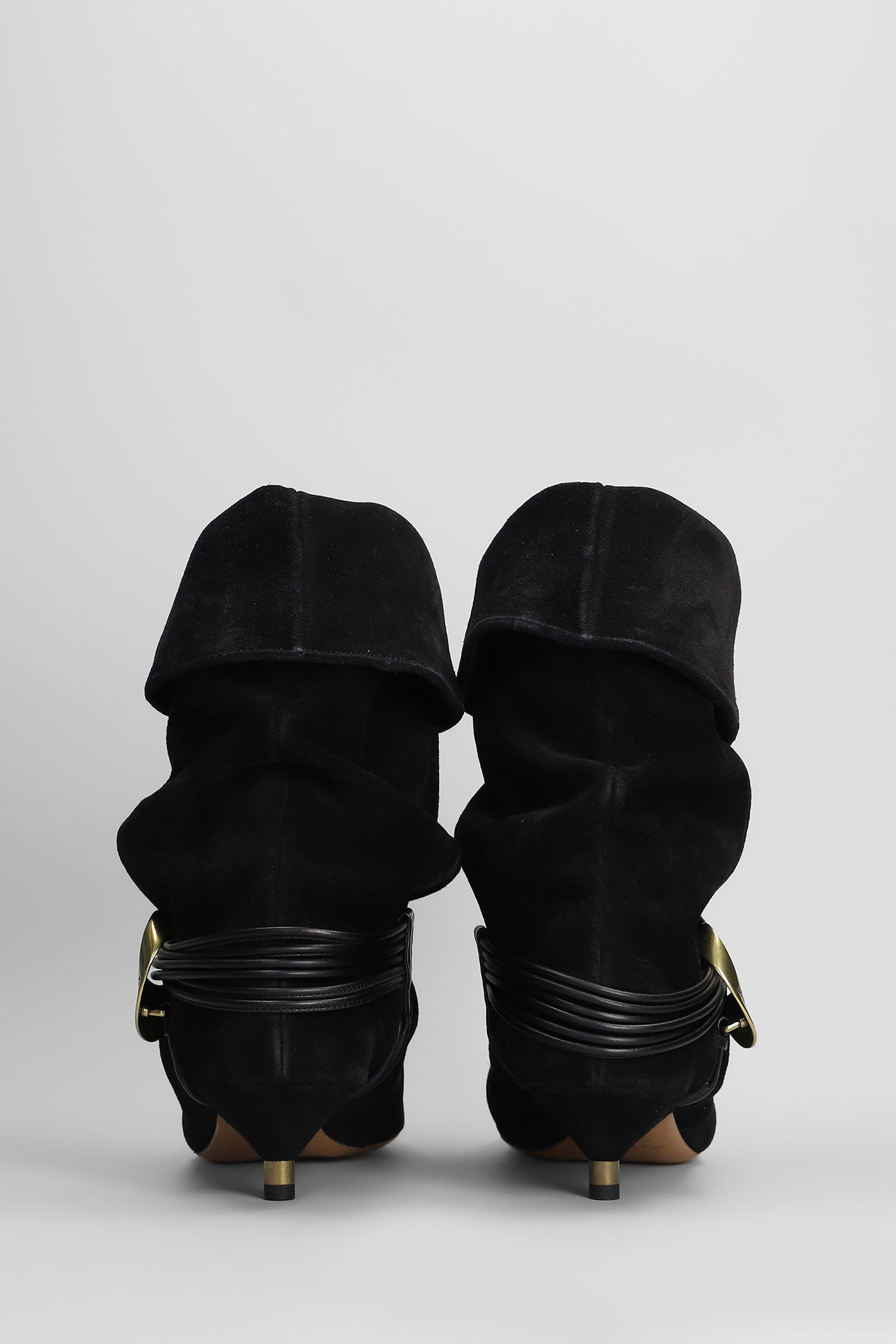 Isabel Marant Edrika Low Heels Ankle Boots In Black Suede In Black