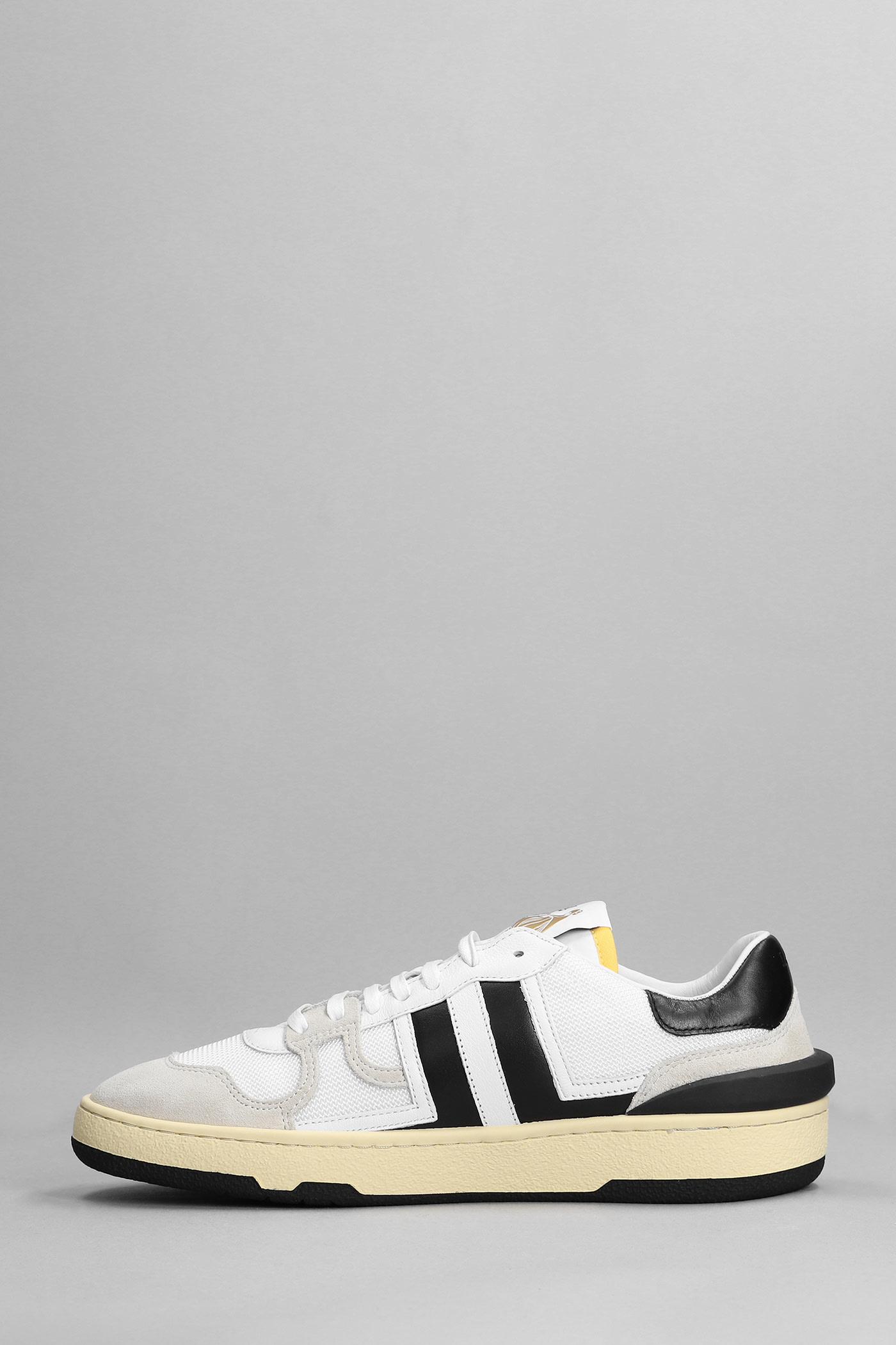 LANVIN CLAY LOW TOP SNEAKERS IN WHITE POLYESTER 