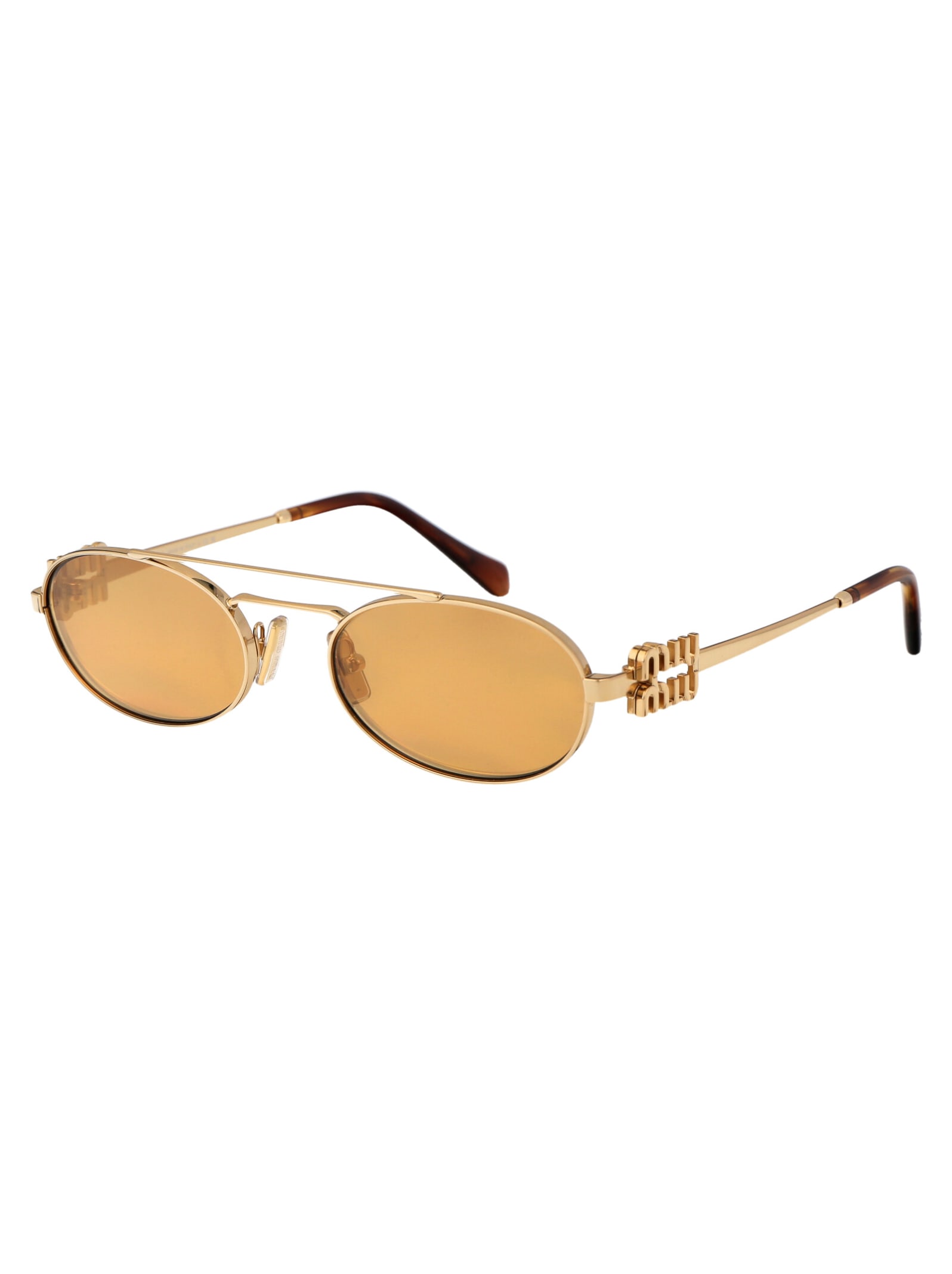 Shop Miu Miu 0mu 54zs Sunglasses In 5ak40d Gold