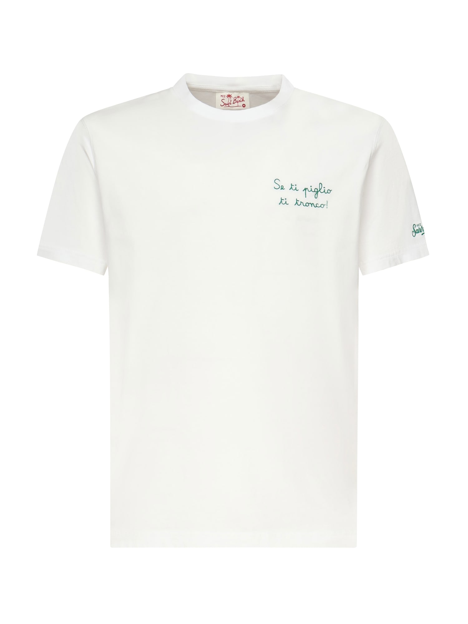 Mc2 Saint Barth Portofino T-shirt With Embroidery In White