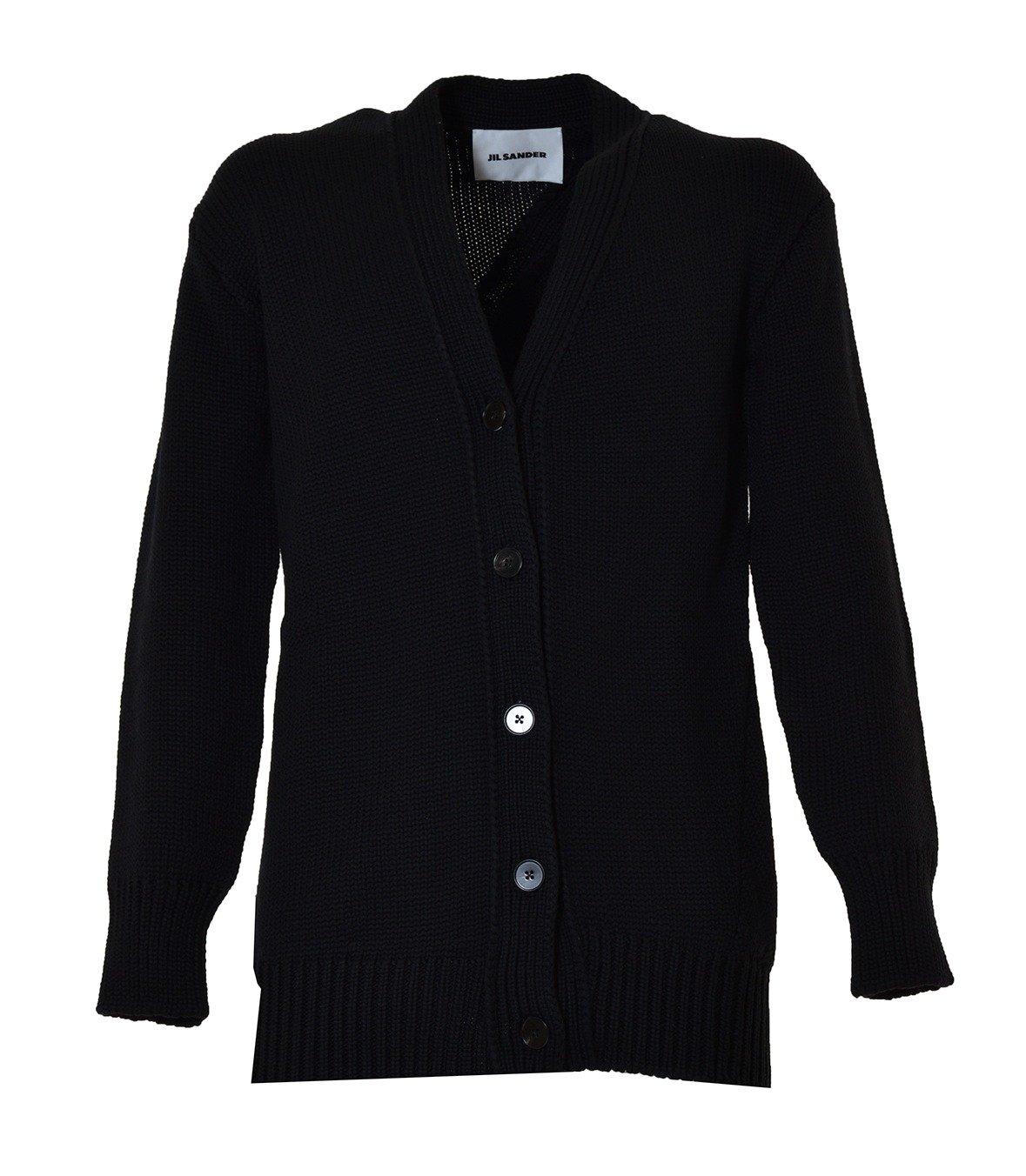 Shop Jil Sander V-neck Knit Cardigan In Nero