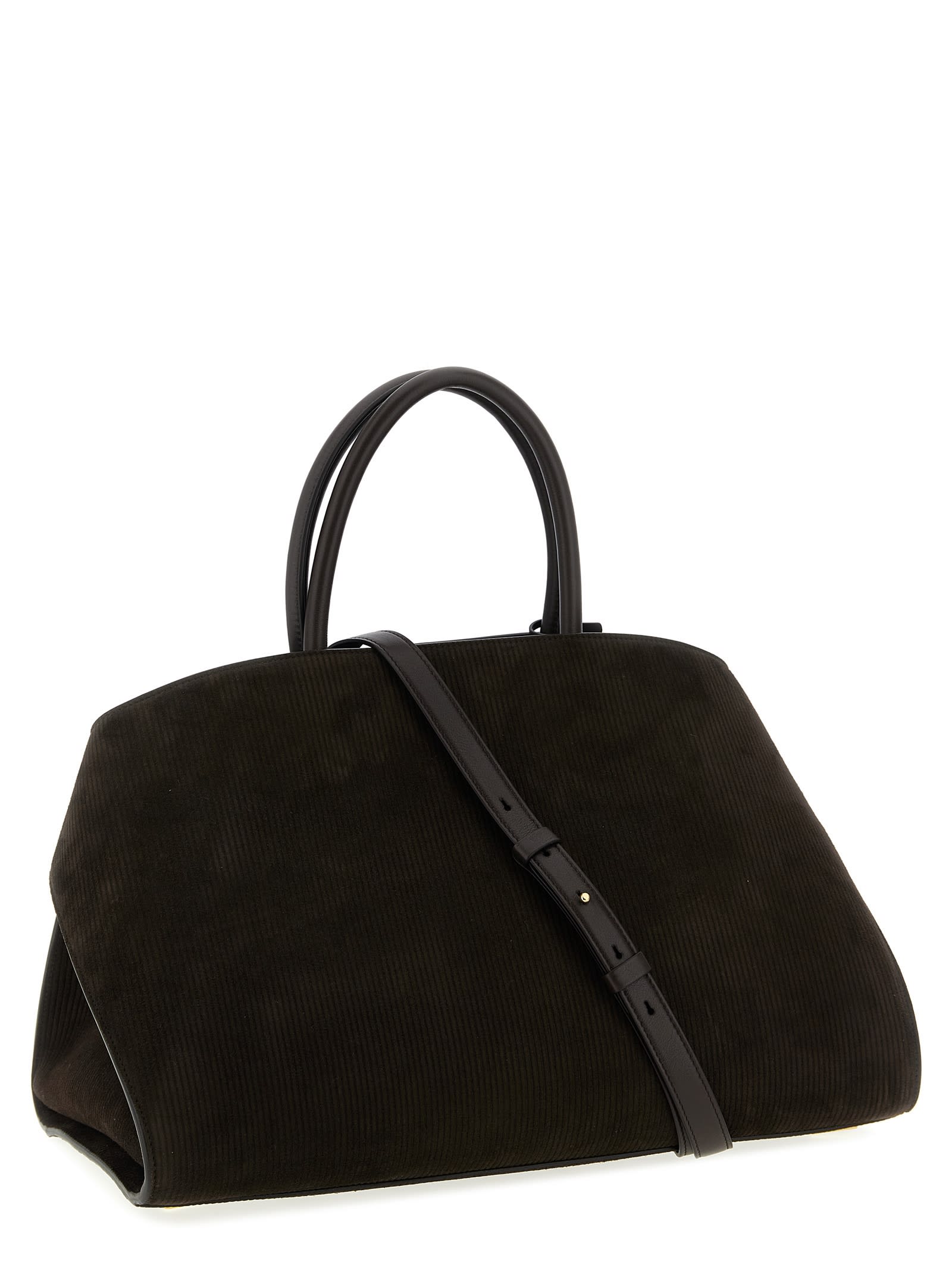 Ferragamo Dark Brown Hug Large Satchel In Brown