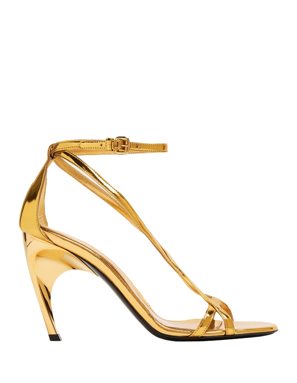 Gold Armadillo Metallic Leather Sandals