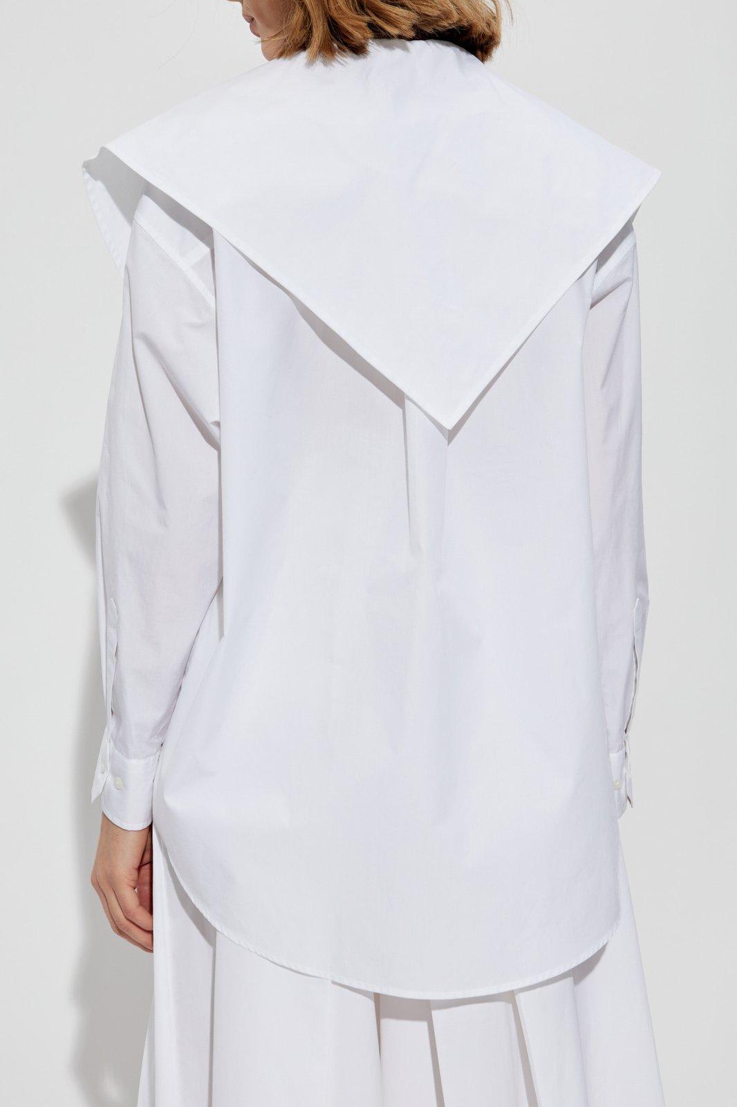 Fabiana Filippi Decorative Collar Long Sleeved Shirt In White