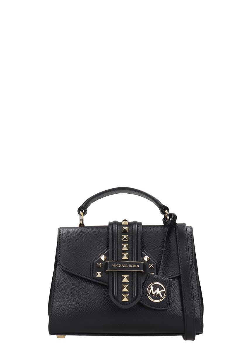 michael kors black bag with gold studs