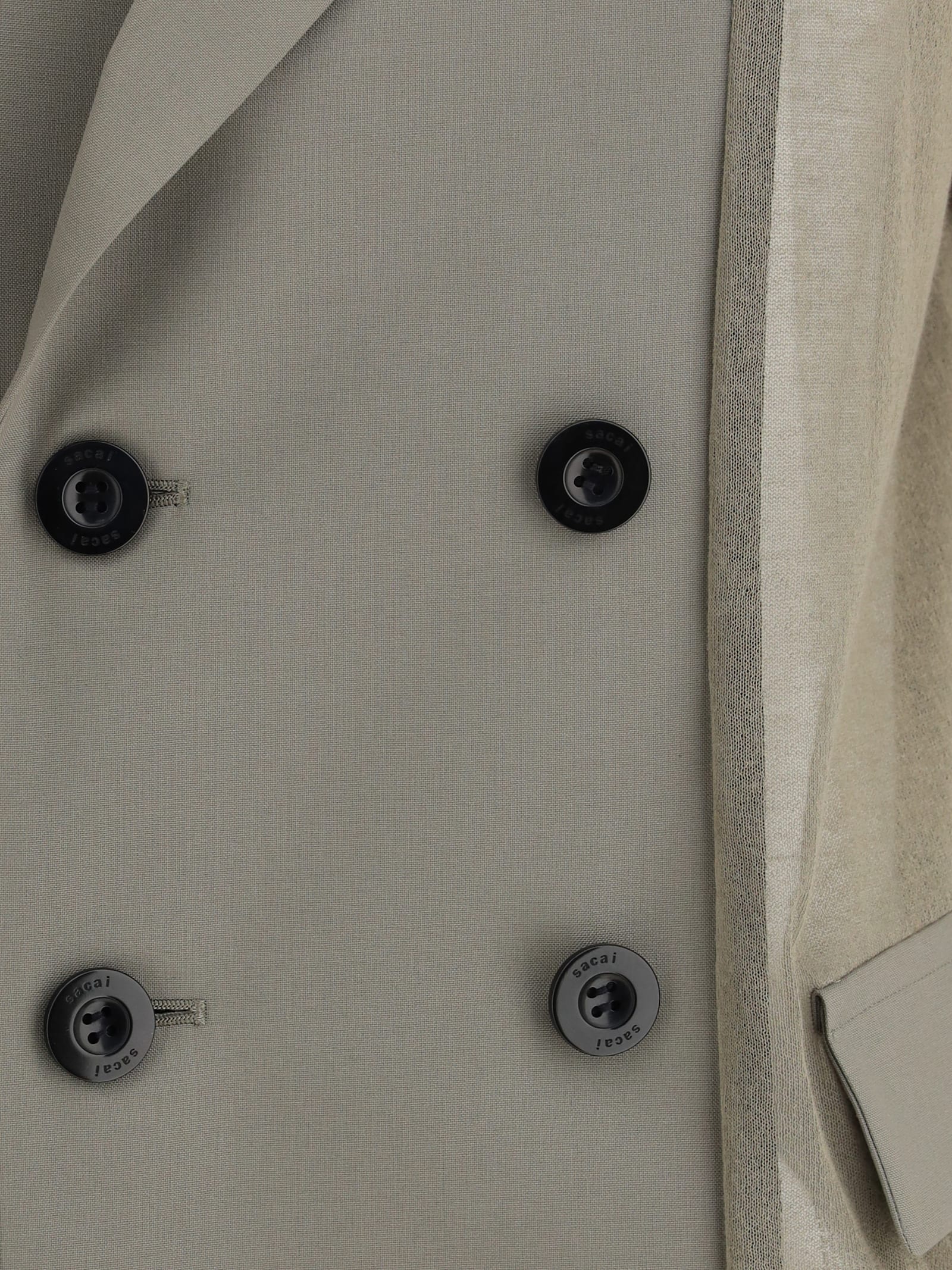 Sacai Semi-transparent Blazer Jacket In Taupe