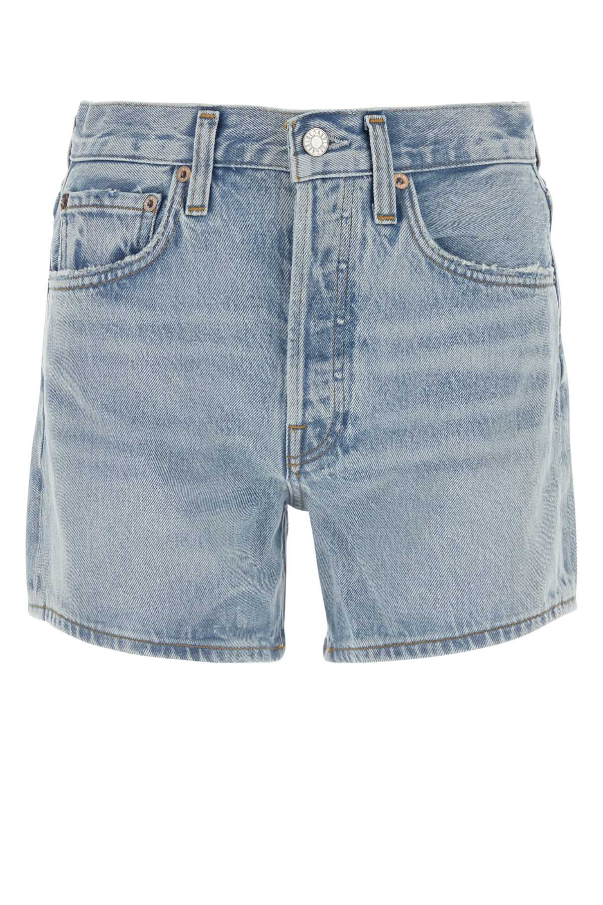 Shop Agolde Denim Parker Shorts In Feud
