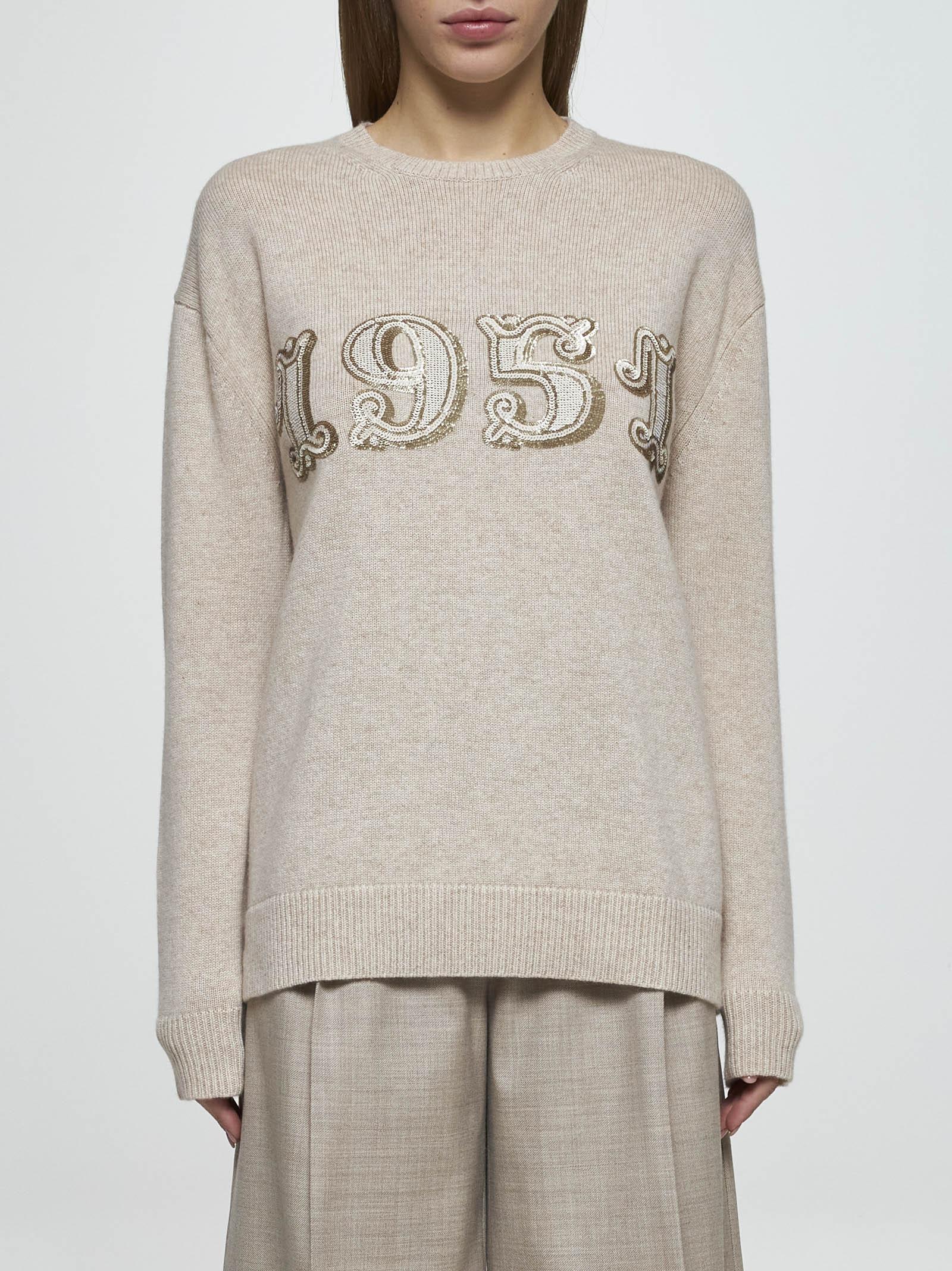 Shop Max Mara Plata Wool And Cashmere Sweater In Neutrals