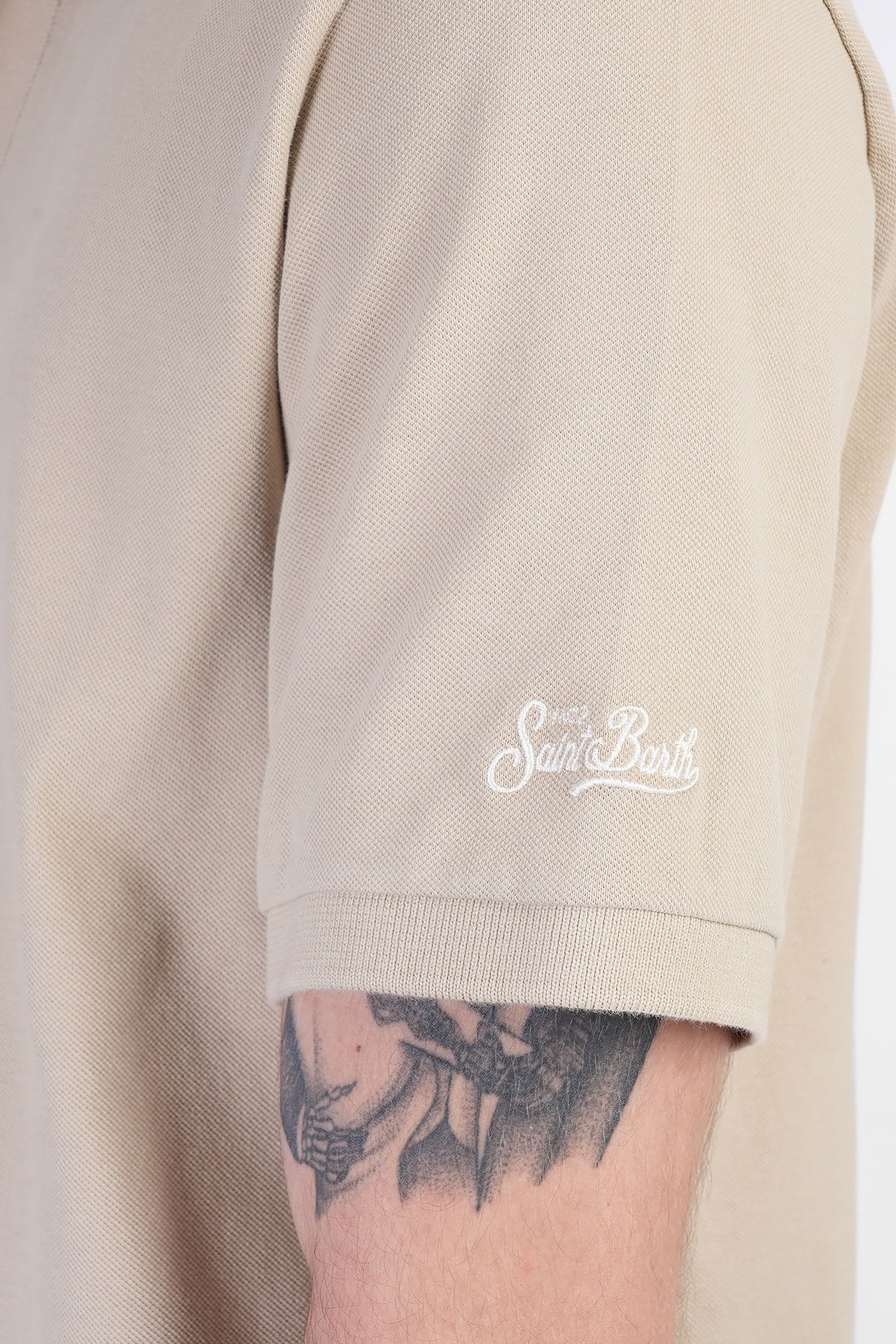 Mc2 Saint Barth Brighton Polo In Taupe Cotton In Brown