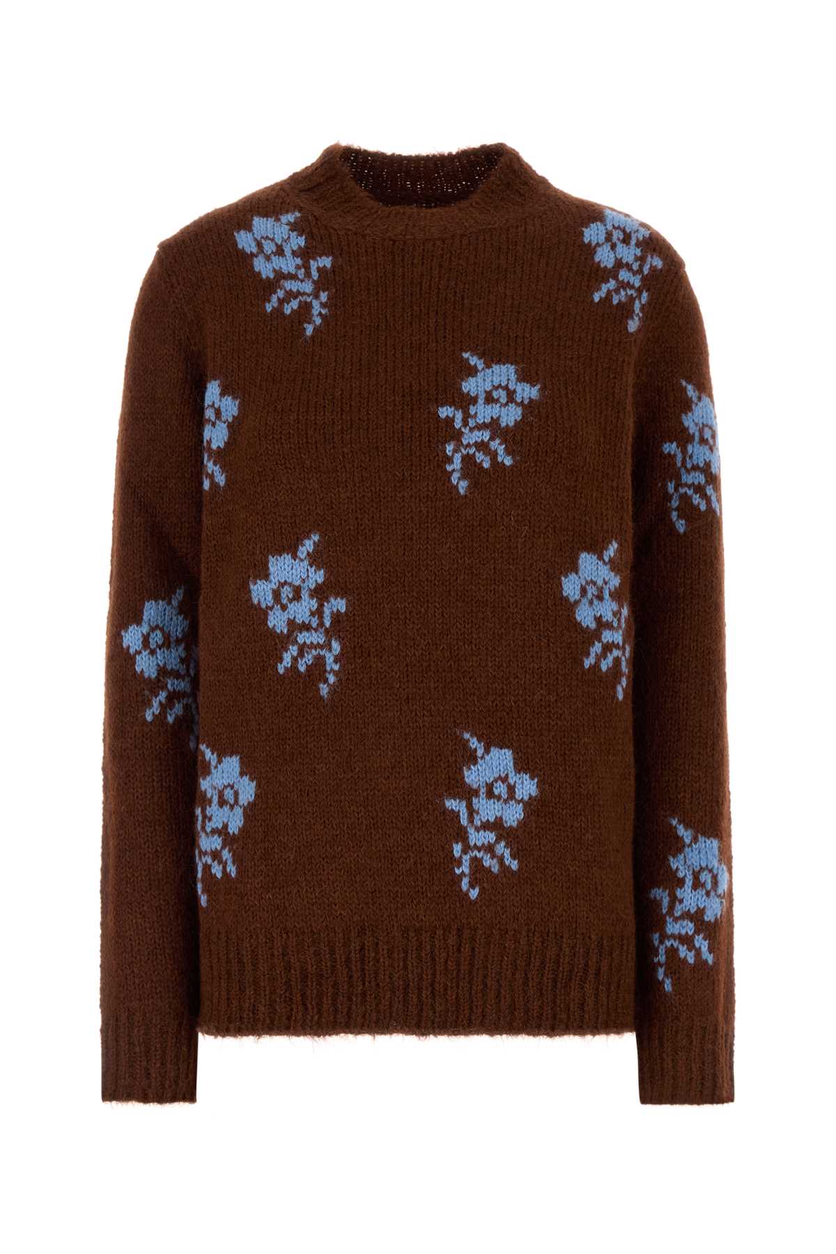 Jil Sander Embroidered Alpaca Blend Sweater In Brown