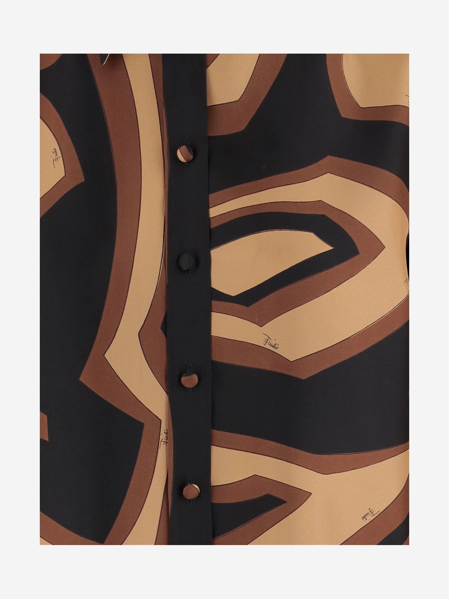 Pucci Silk Shirt With Labyrinth Print In Multi