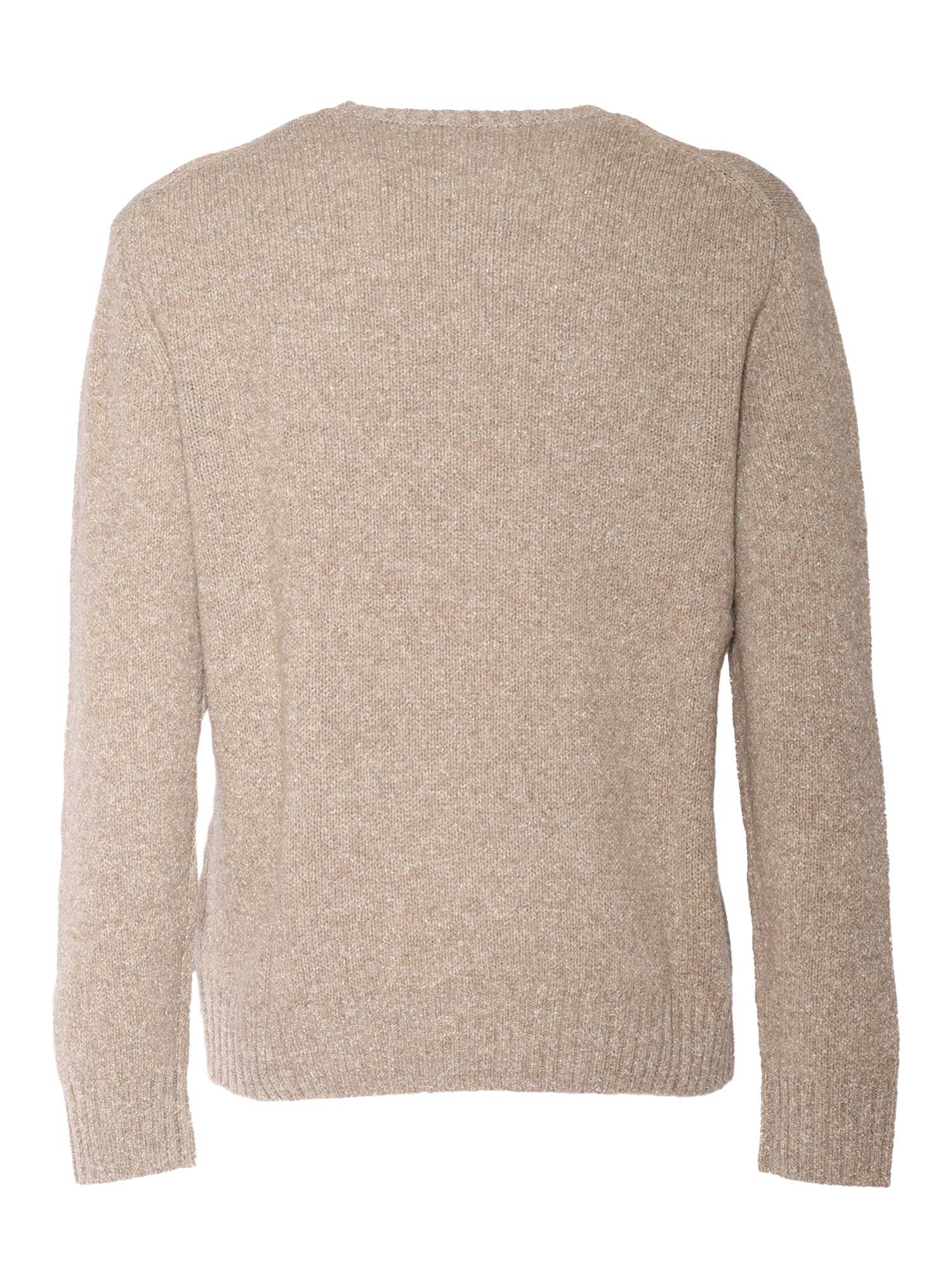 Shop Ballantyne R Neck Pullover In Beige