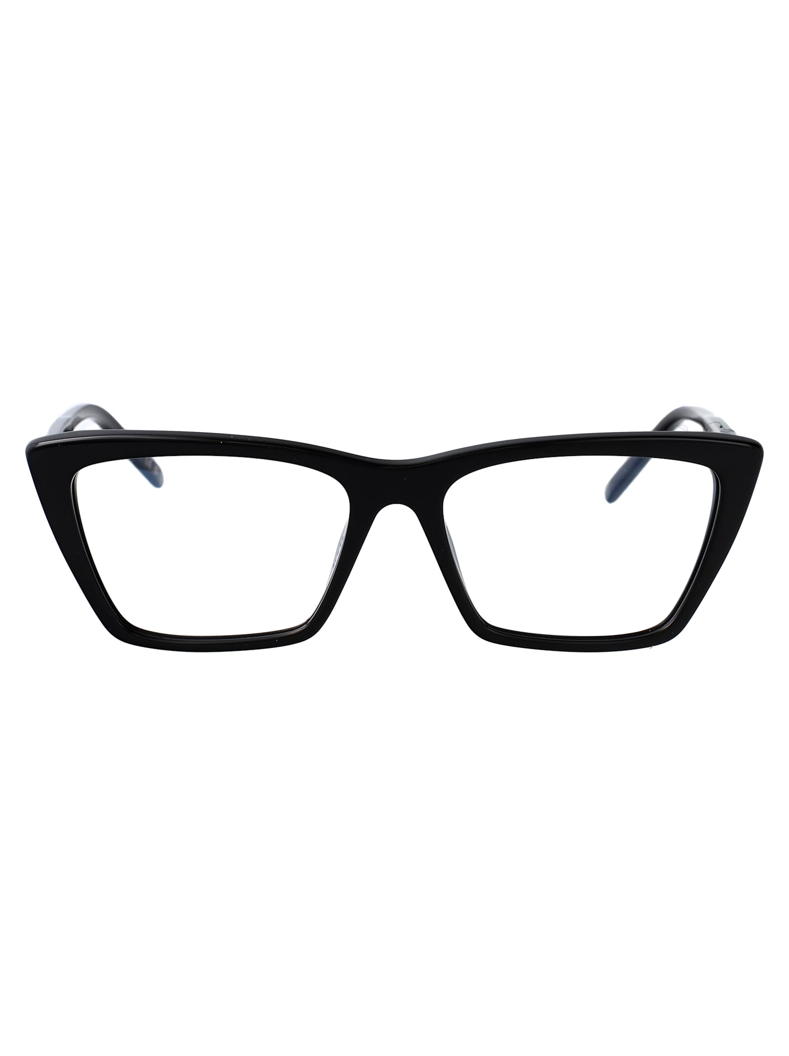 Saint Laurent Sl 737 Mica Thin Opt Glasses In Black-black-transparent