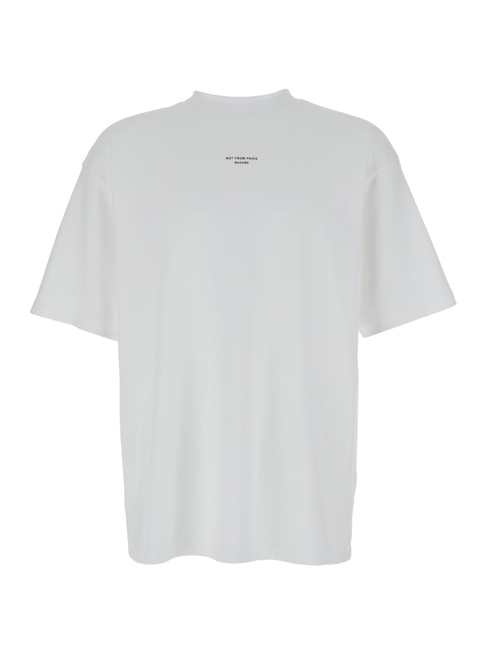 slogan Classique White Classic T-shirt With Logo Print In Cotton Blend Man