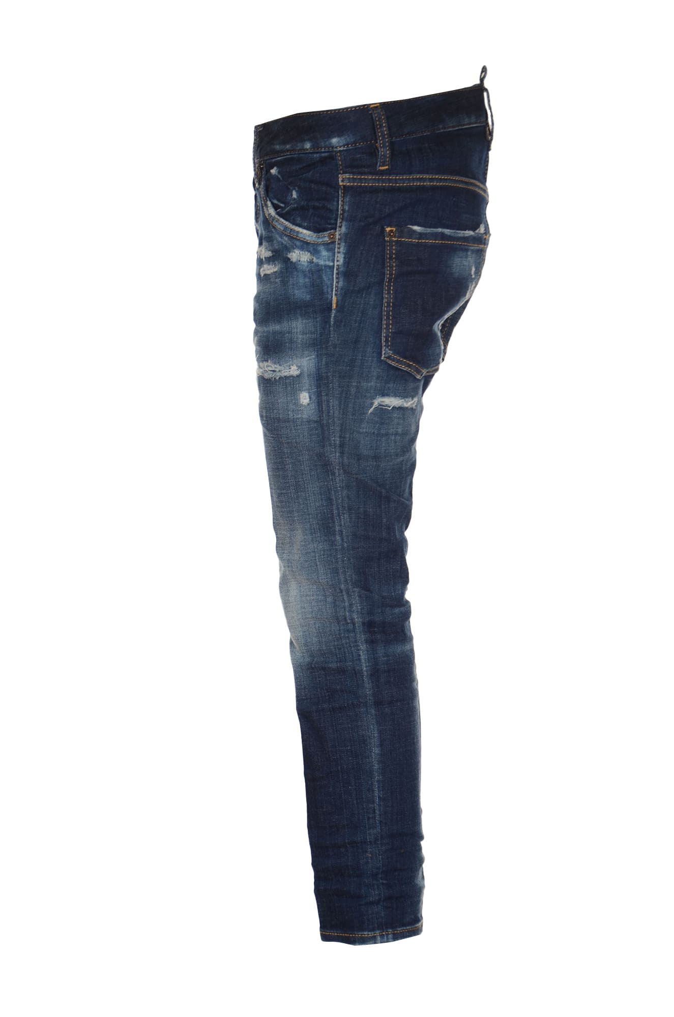 Shop Dsquared2 Rip Detail Jeans In Denim