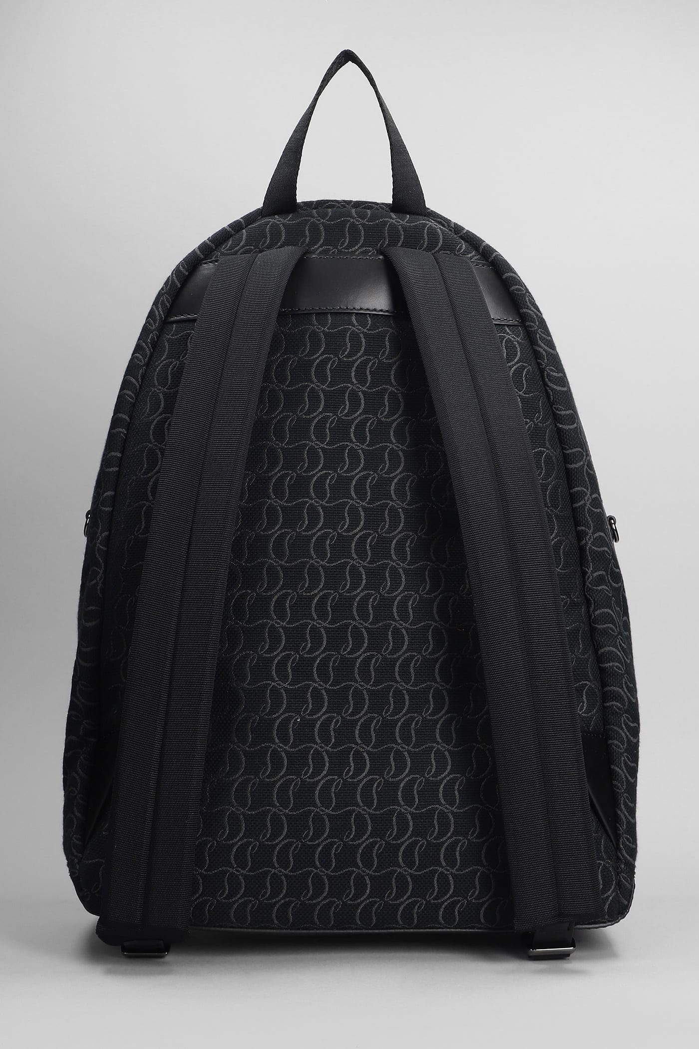 Shop Christian Louboutin Zip N Flap Backpack In Black Cotton