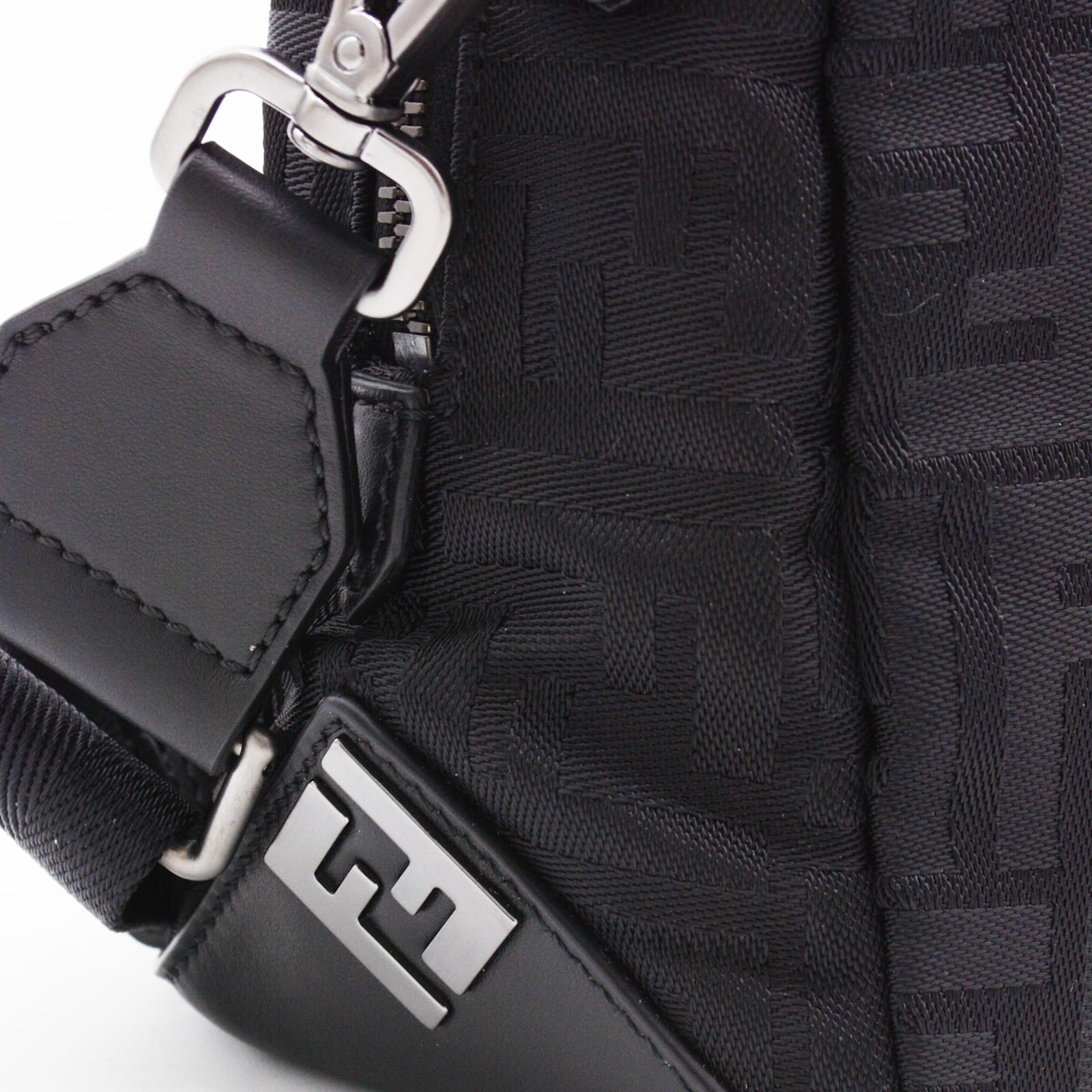 Fendi Lui Medium Ff Nylon Crossbody Bag In Black