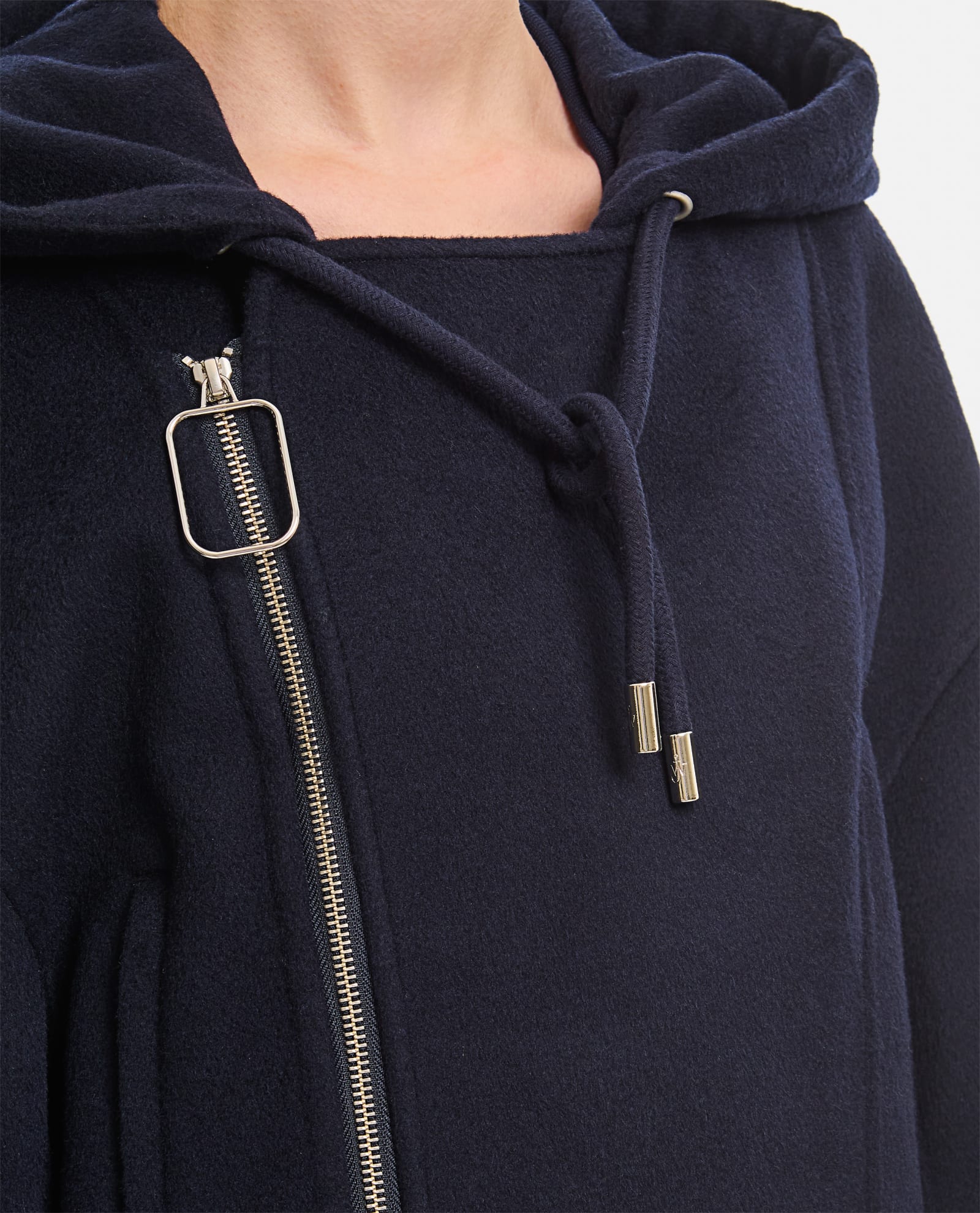 Shop Jw Anderson Hooded Biker Jacket In Blue