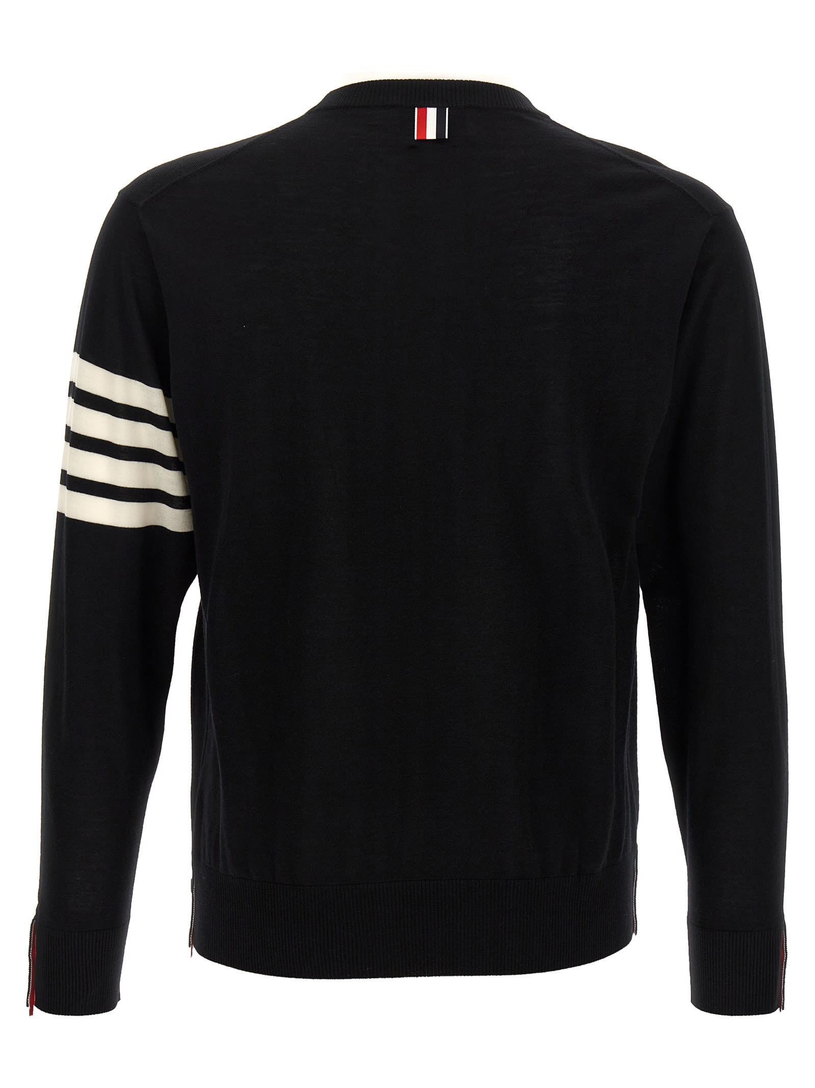 Shop Thom Browne 4 Bar Sweater In White/black