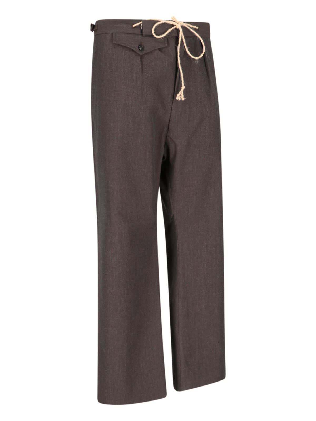 Shop Maison Margiela Wool Pants In Brown