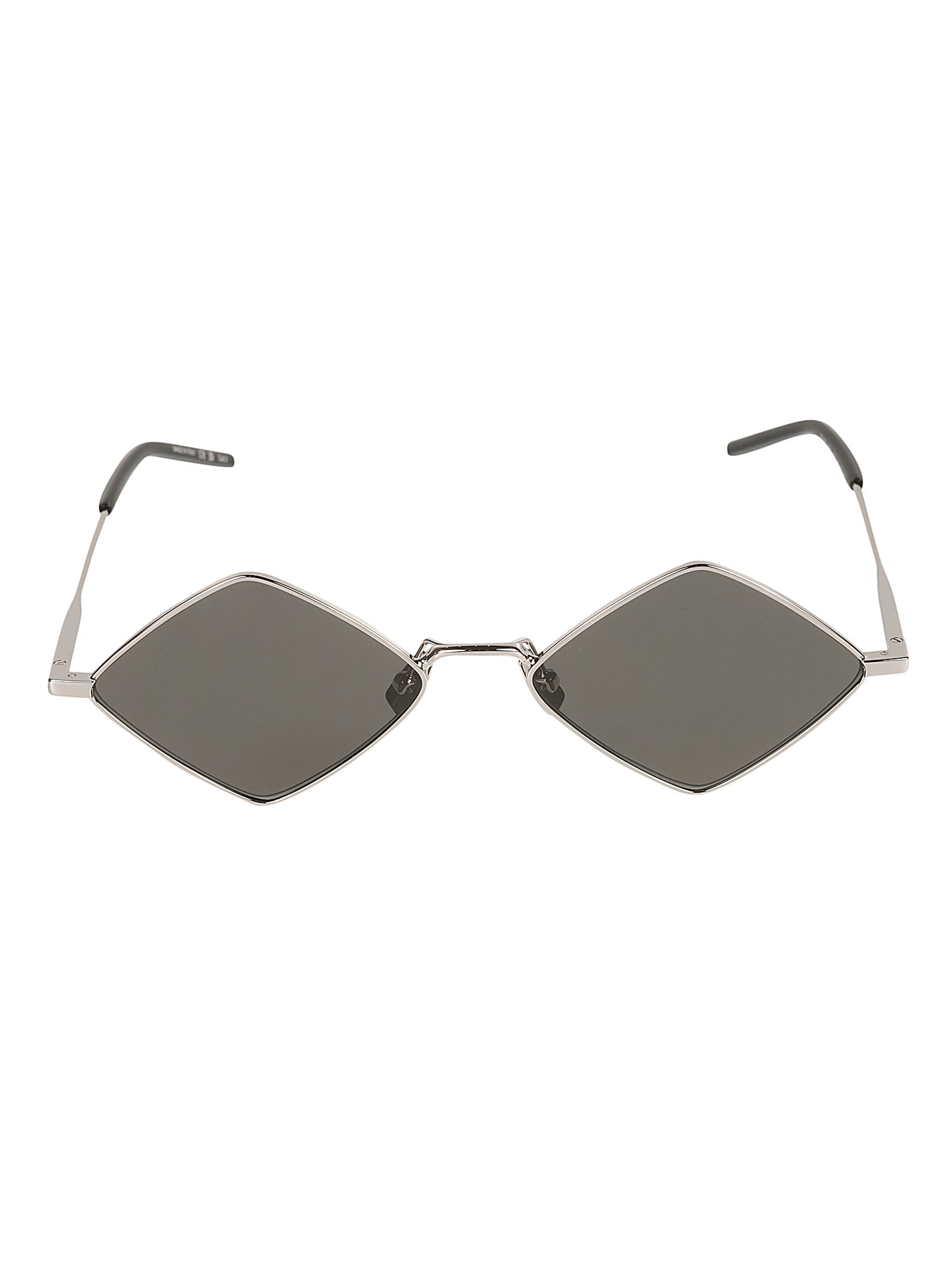 Saint Laurent Diamond Frame Sunglasses In Silver/grey