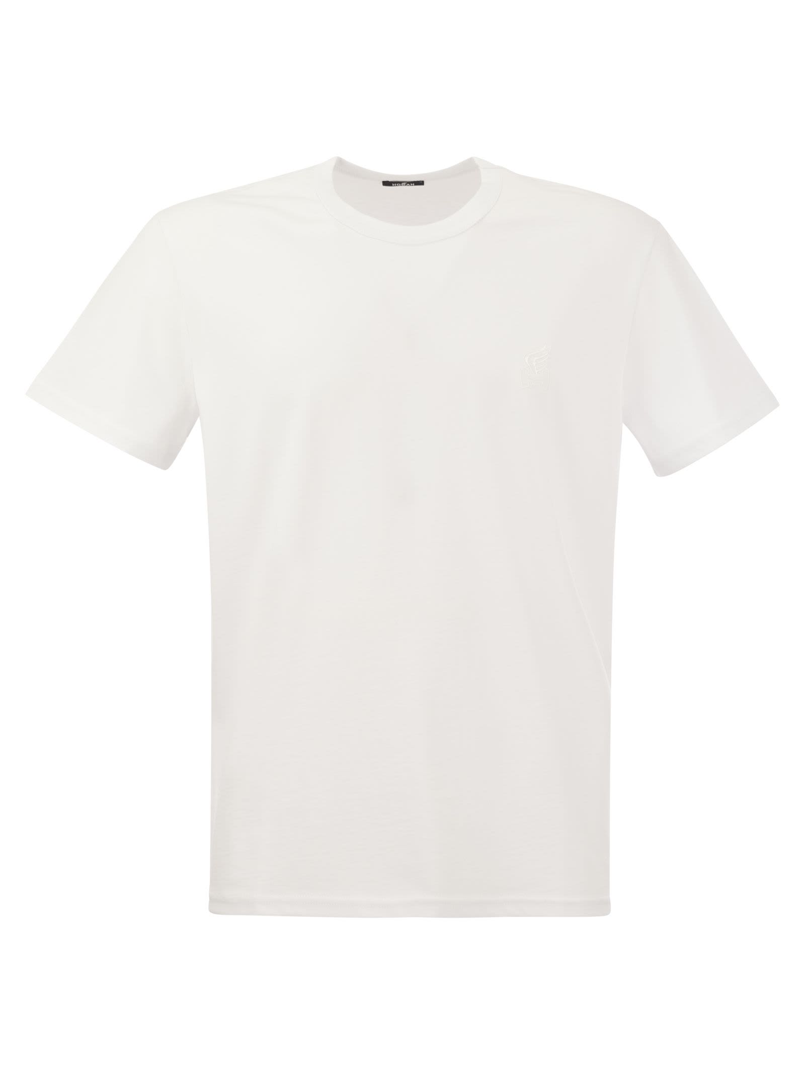 Shop Hogan Cotton Jersey T-shirt In White