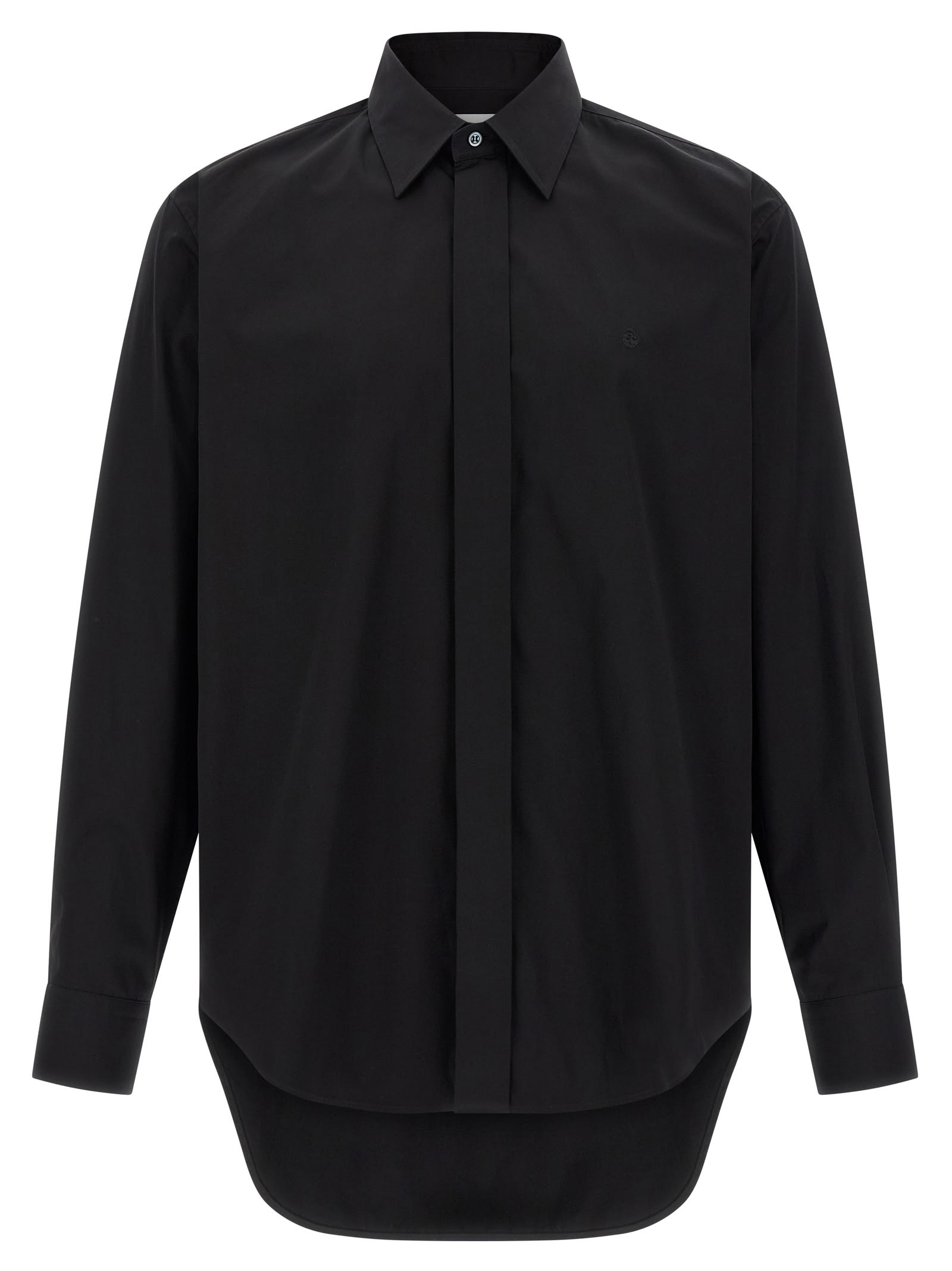 Alexander Mcqueen Logo Embroidery Shirt Shirt And Blouse Black In Black
