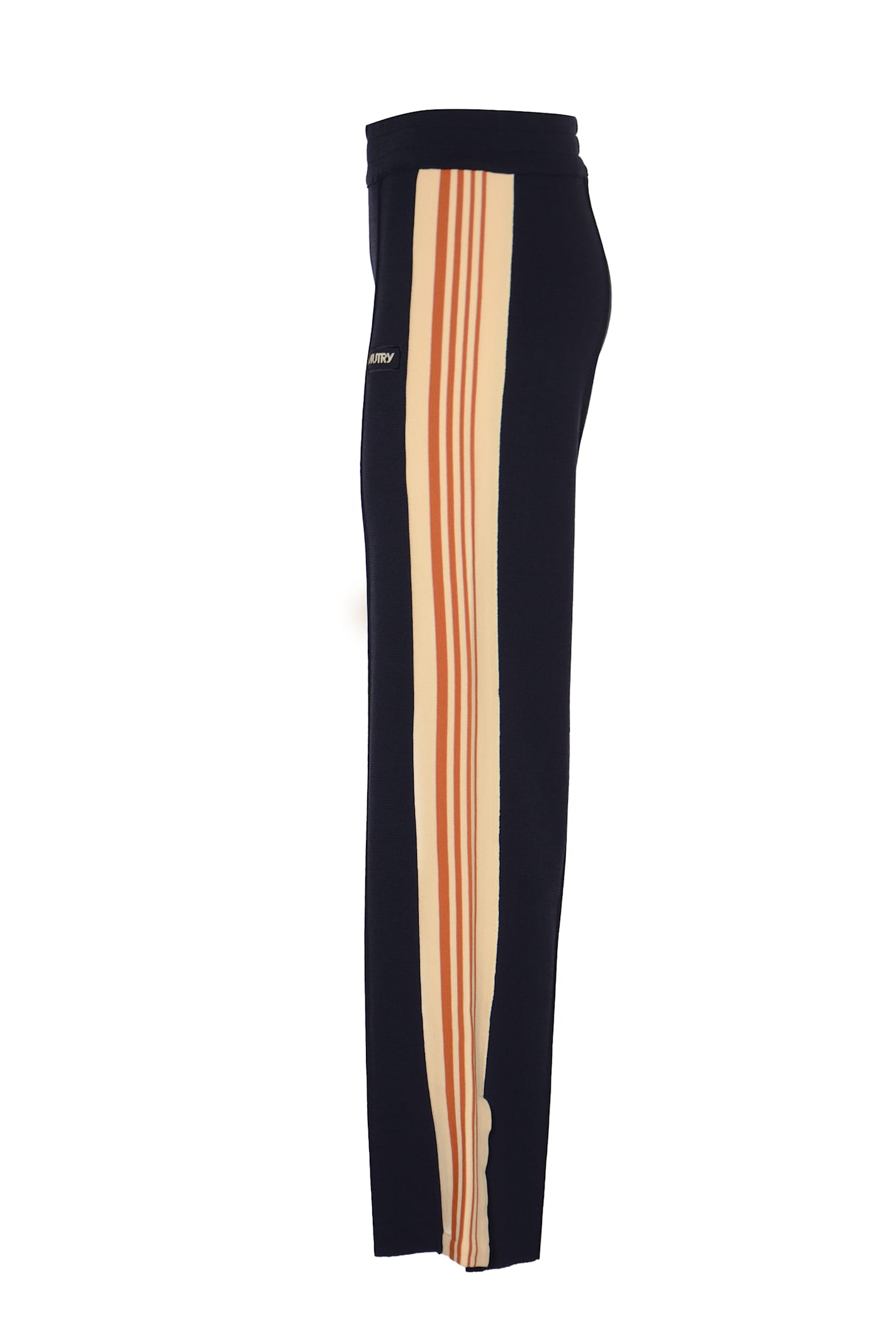 Shop Autry Side Stripe Logo Trousers In Knit Blue