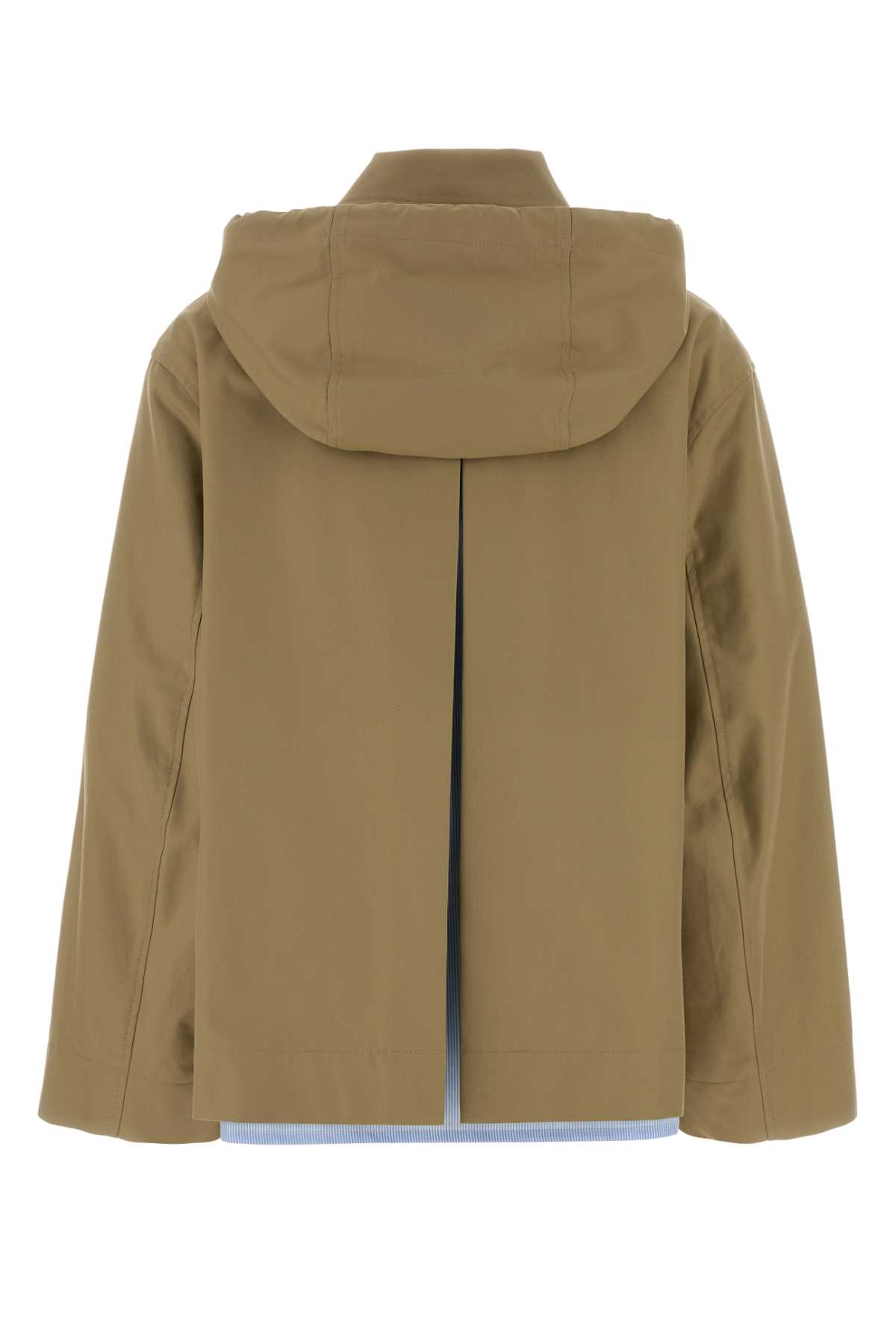 Loewe Sage Green Cotton Parka In Brown