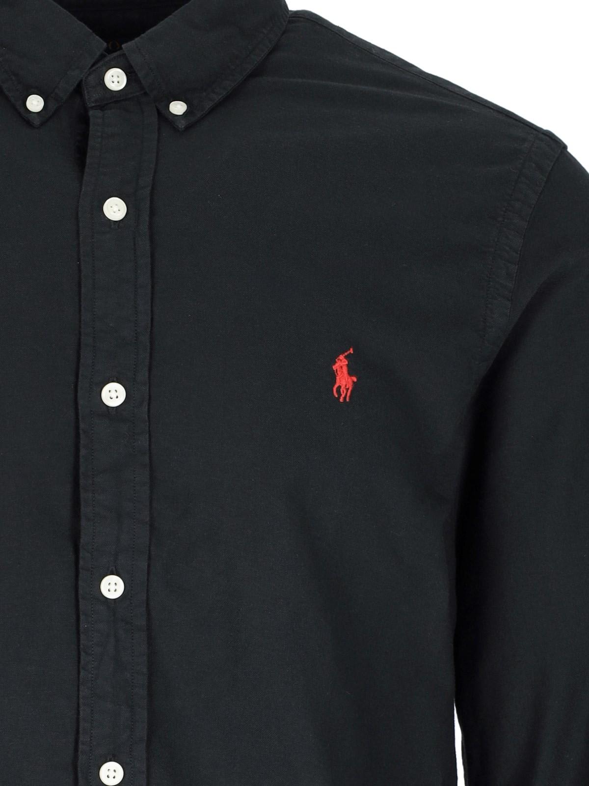 Shop Polo Ralph Lauren Logo Shirt In Black