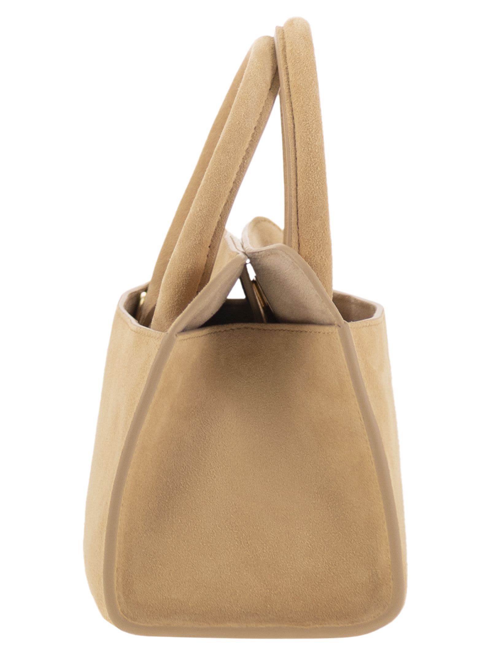 Fabiana Filippi Small Handbag With Metal Accessory In Beige