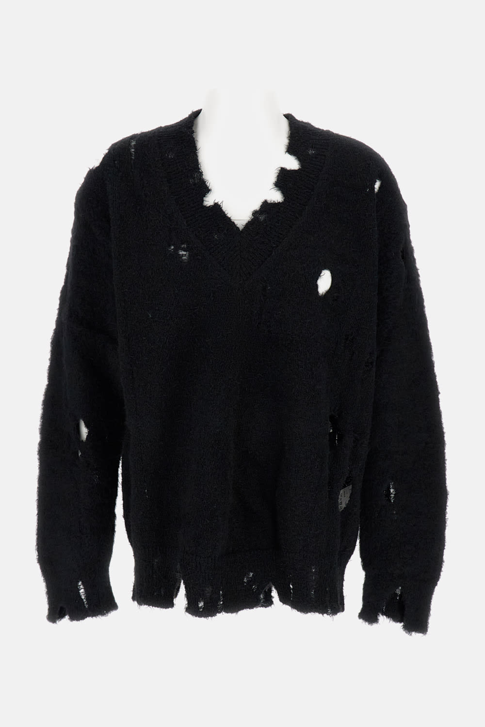 Junya Watanabe Wool Knit Blend Pullover In Black