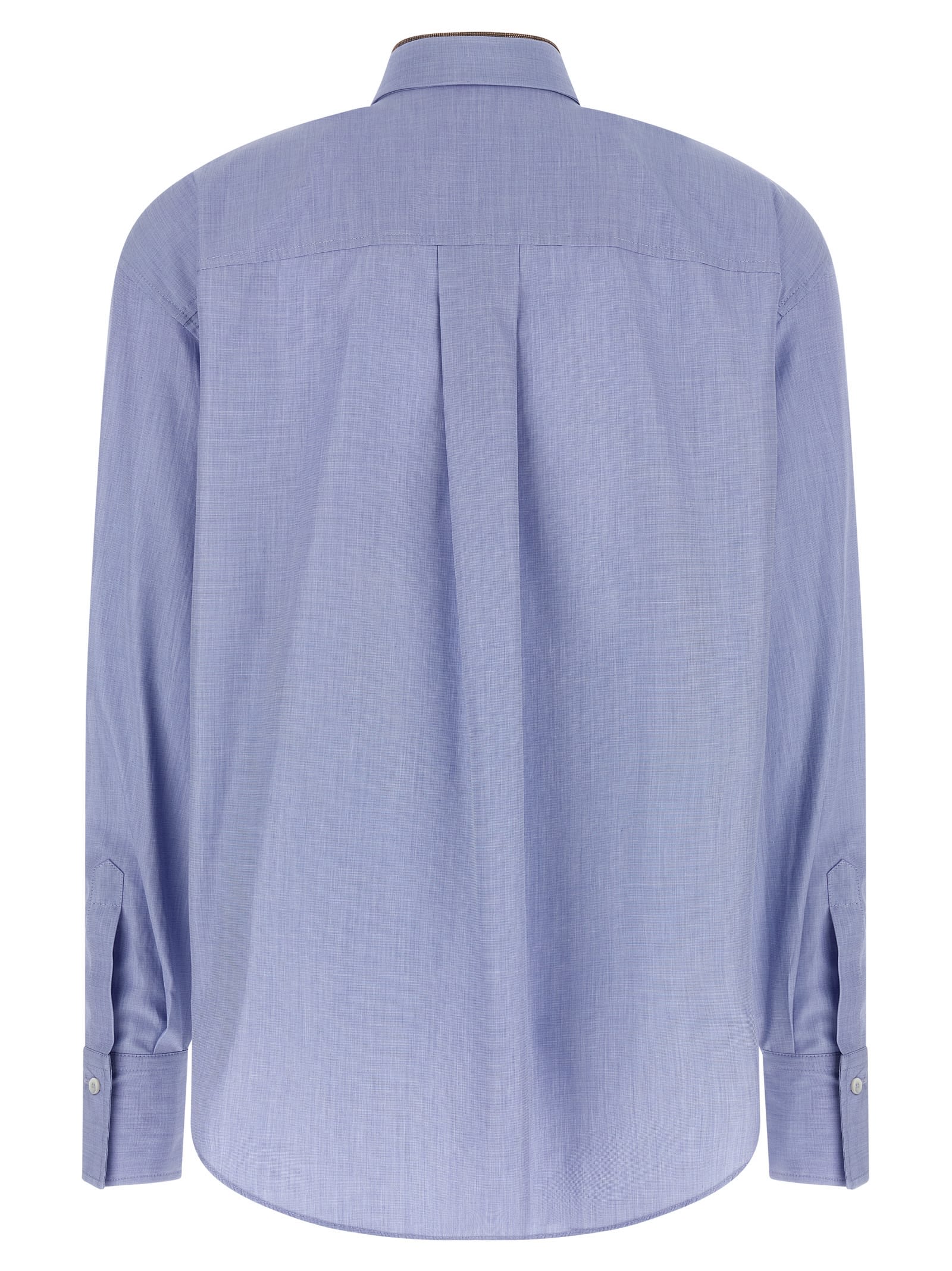 Brunello Cucinelli Long-sleeve Button-up Shirt In Blue