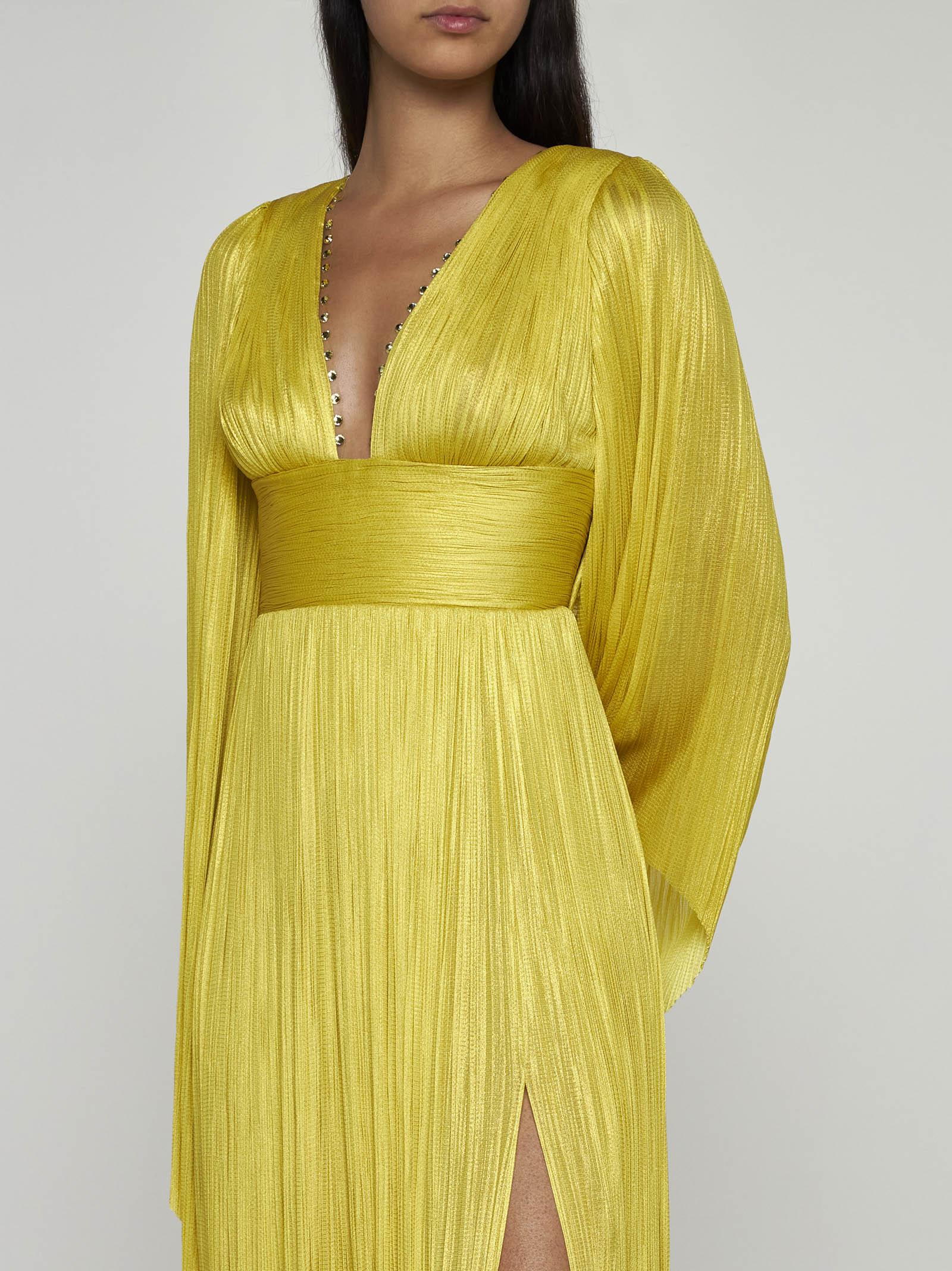 Shop Maria Lucia Hohan Harlow Silk Long Dress In Yellow