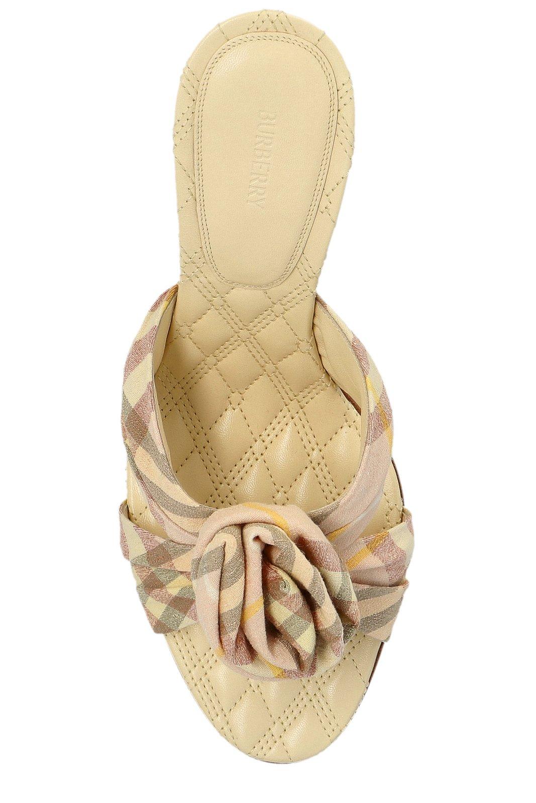 Burberry Mews Rose Detailed Checked Mules