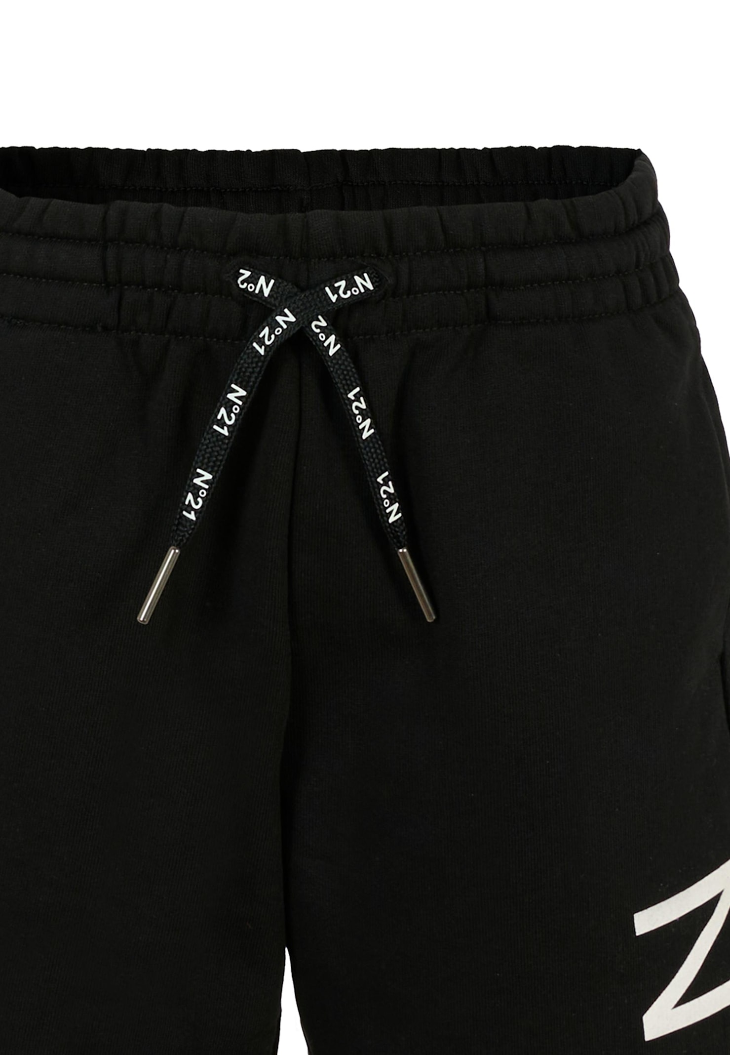 N°21 Black Shorts For Boy With Logo In Black