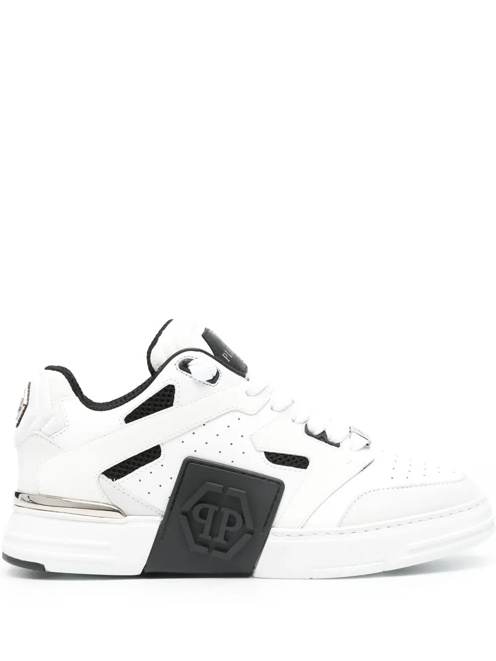 Philipp Plein White And Black Phantom Street Sneakers