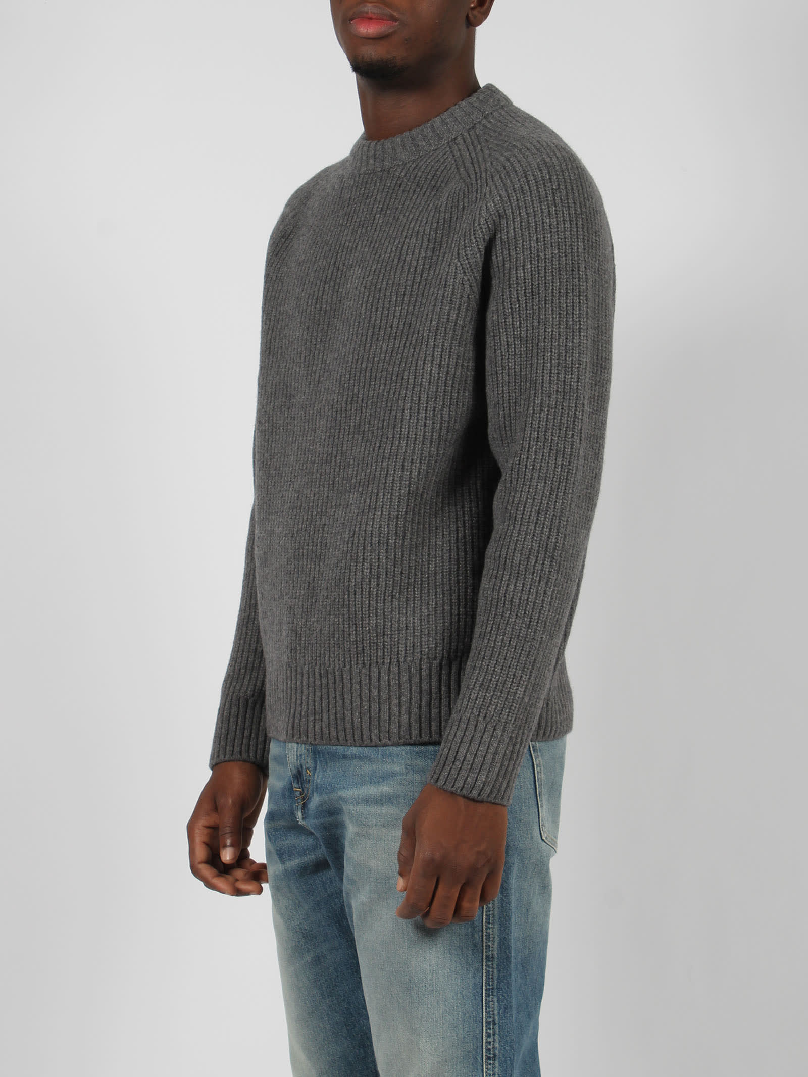 Shop Closed Round Neck Sweater In Grey