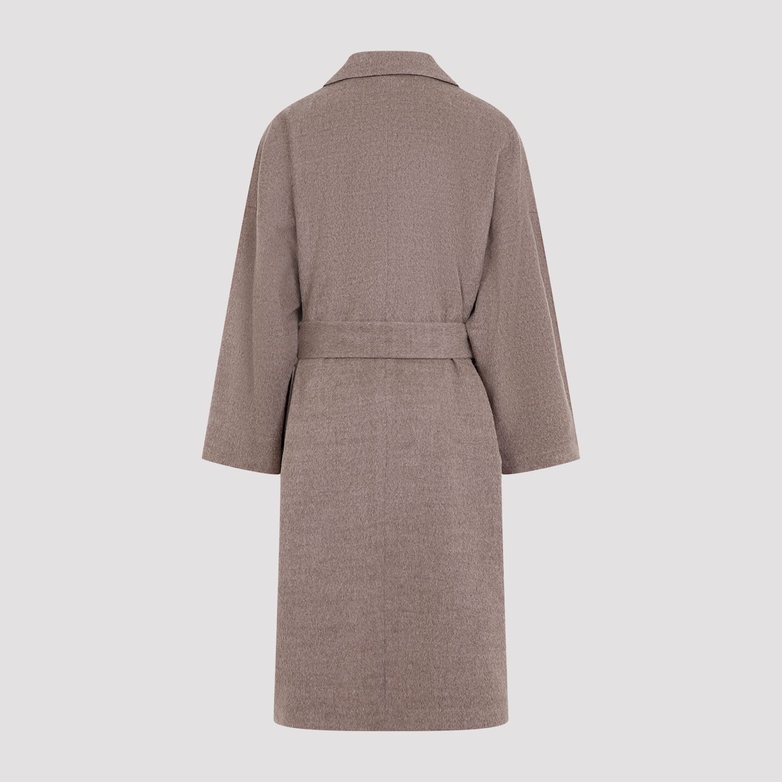 Shop Etro Belted Patch Pockets Coat In Tortora