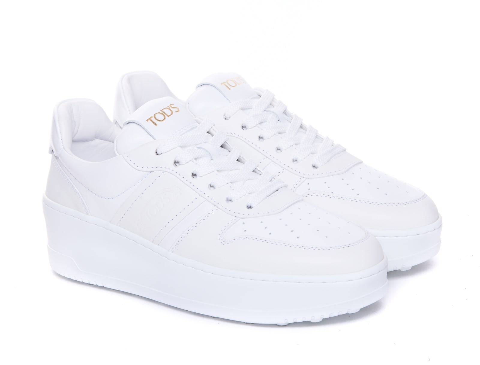 Shop Tod's Platform Sneakers In White