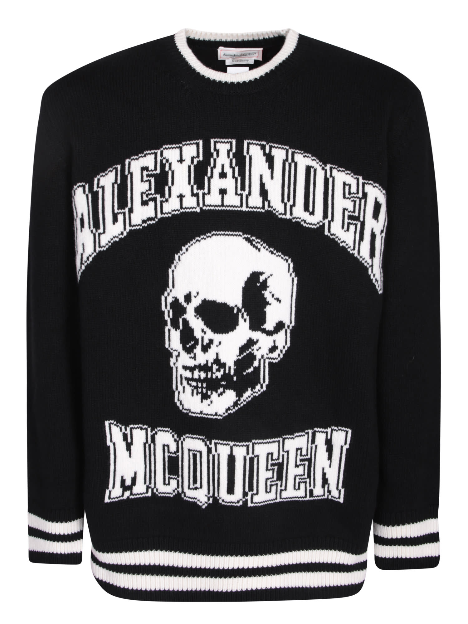Shop Alexander Mcqueen Skull-print Wool Jumper In Black