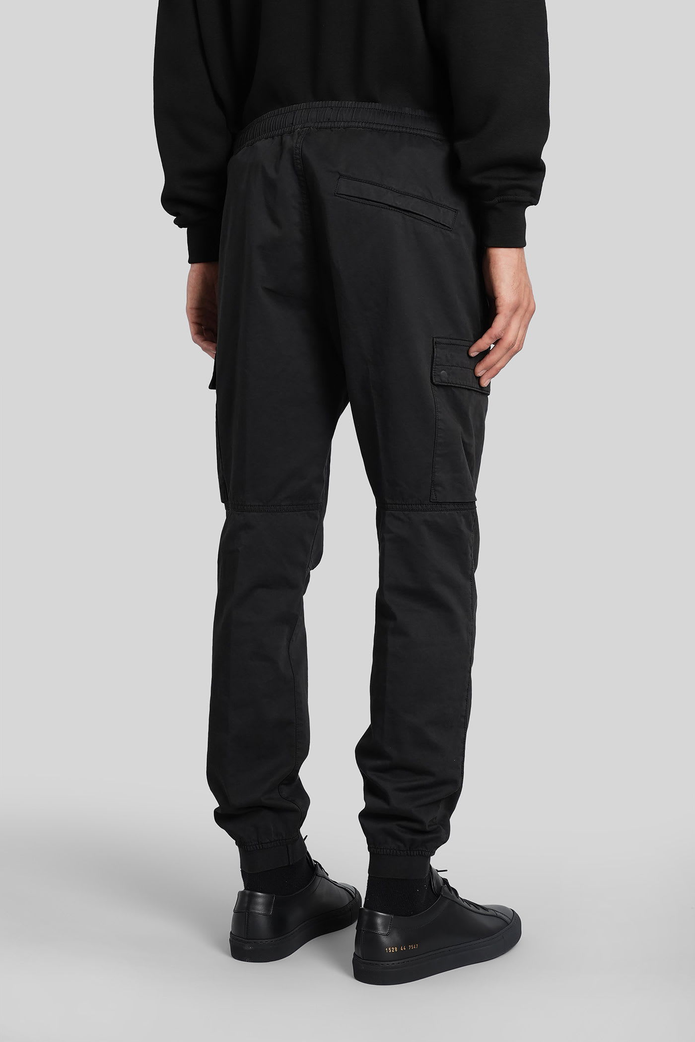 Stone Island Utility Trousers Featuring Elasticated Cuffs In Black