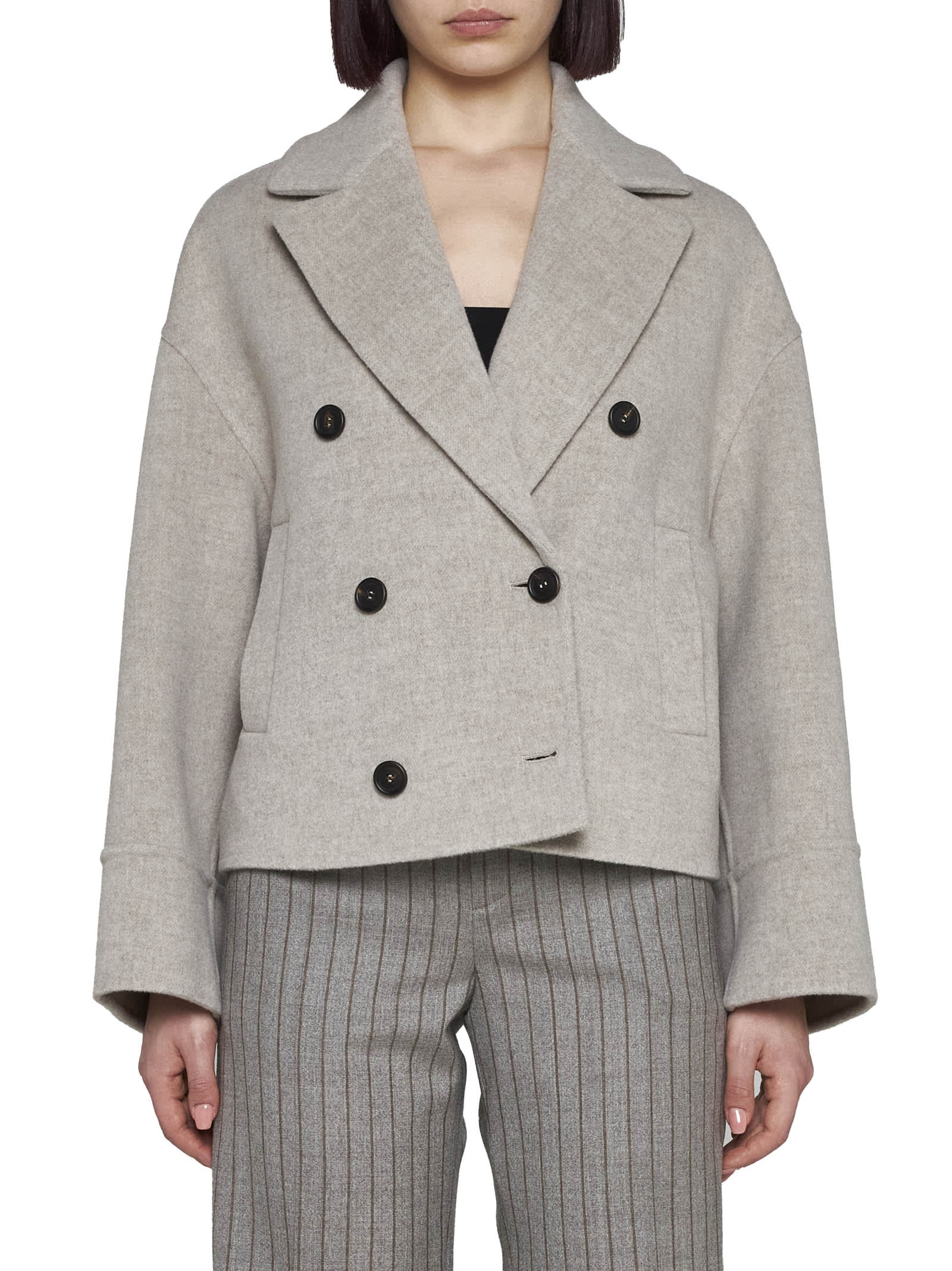 Shop Brunello Cucinelli Coat In Beige Freddo