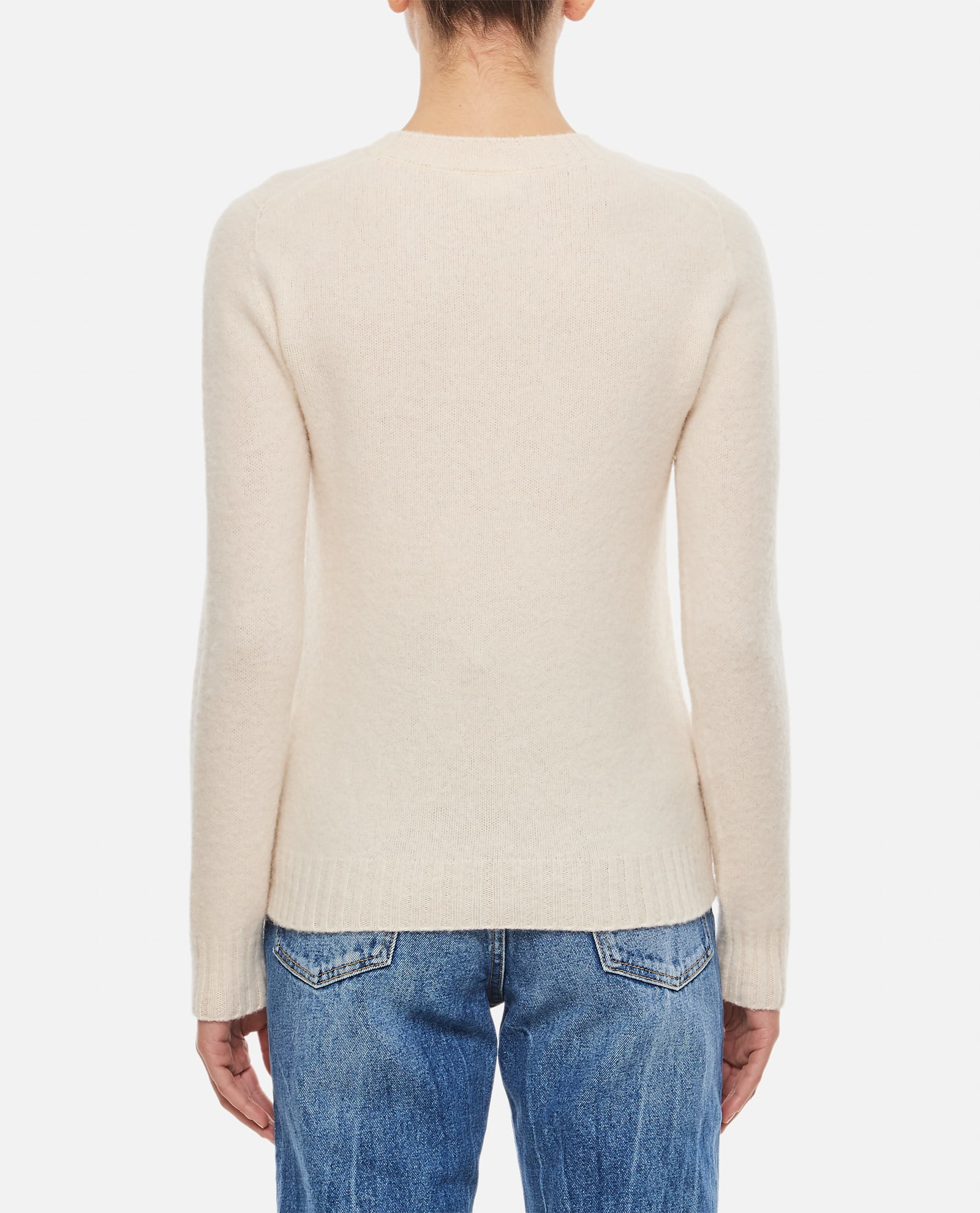 Shop Drumohr Crewneck Sweater In White