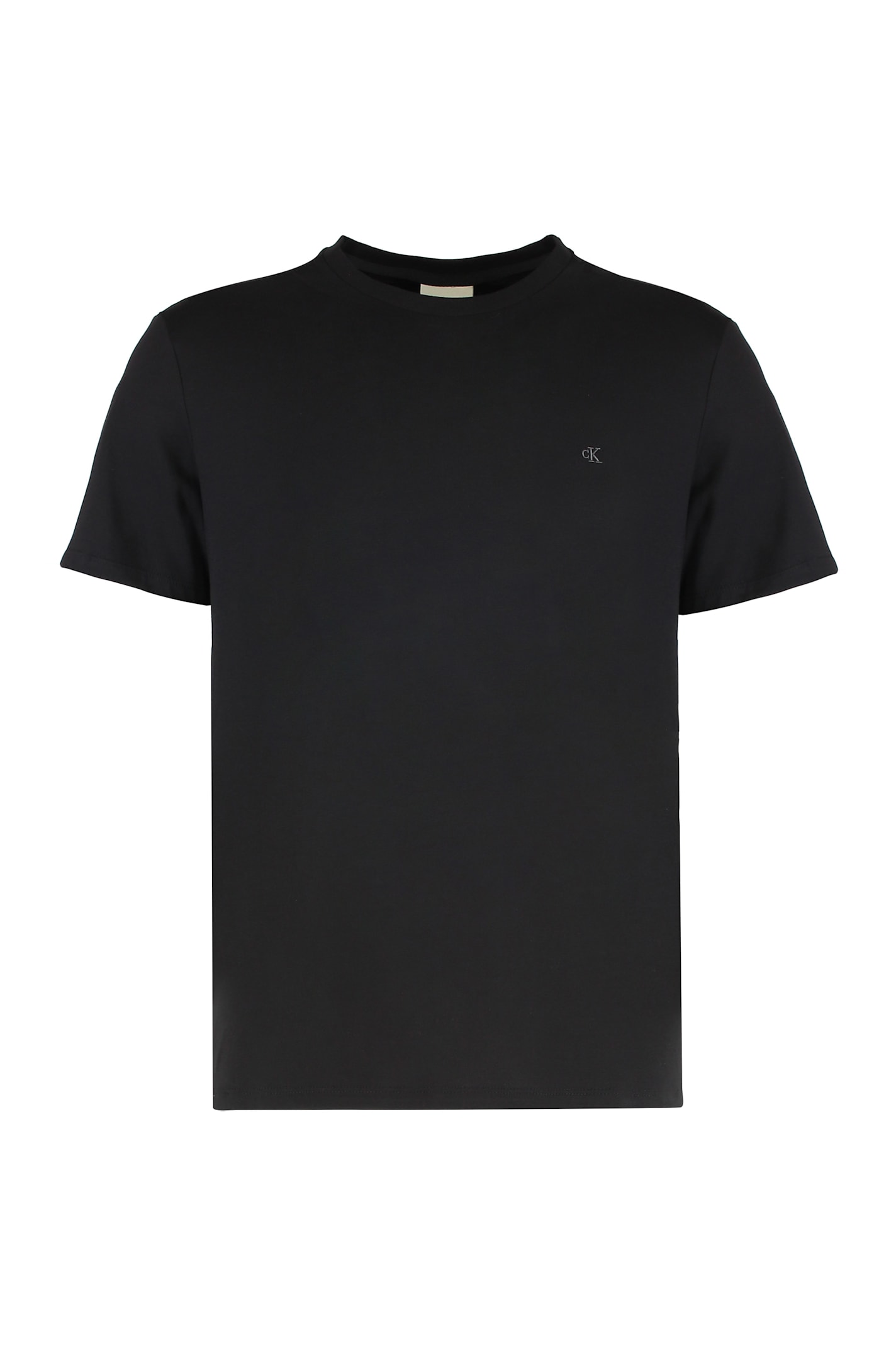 Calvin Klein T-shirt Crew Neck In Cotton In Black